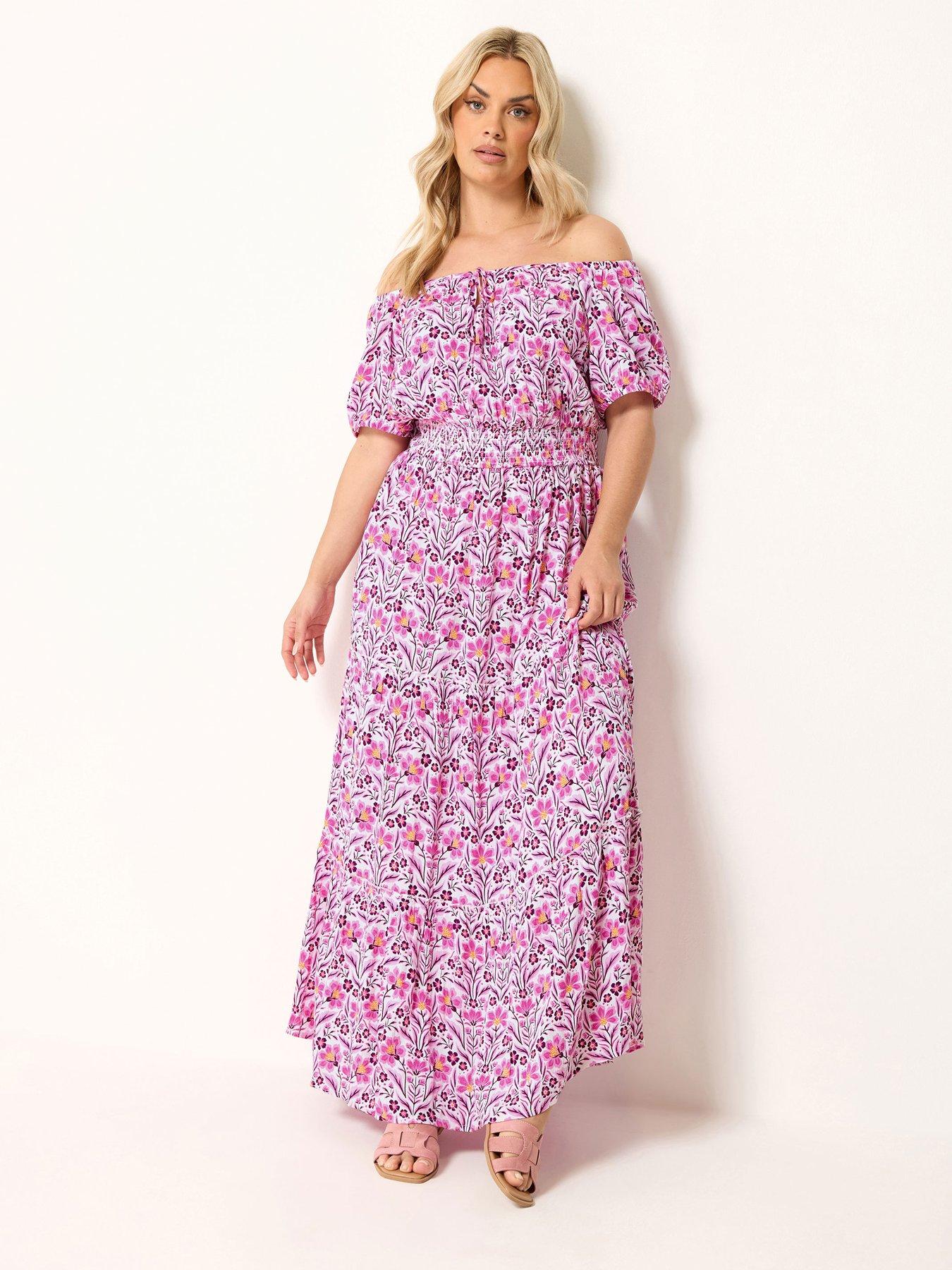 Yours Curve Gypsy Bardot Maxi Dress - Purple