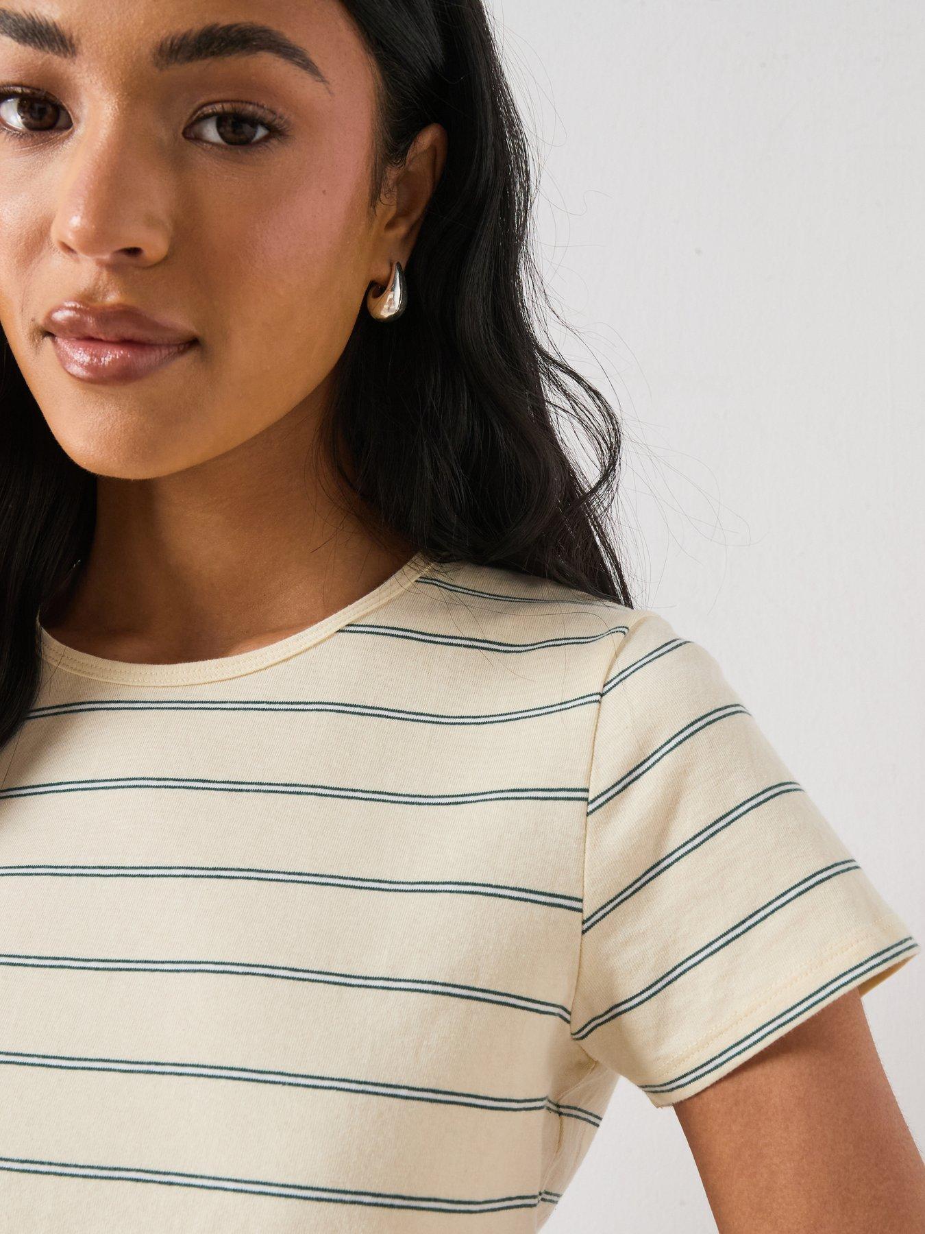 Image 5 of 6 of Mango Striped Cotton T-shirt - Yellow