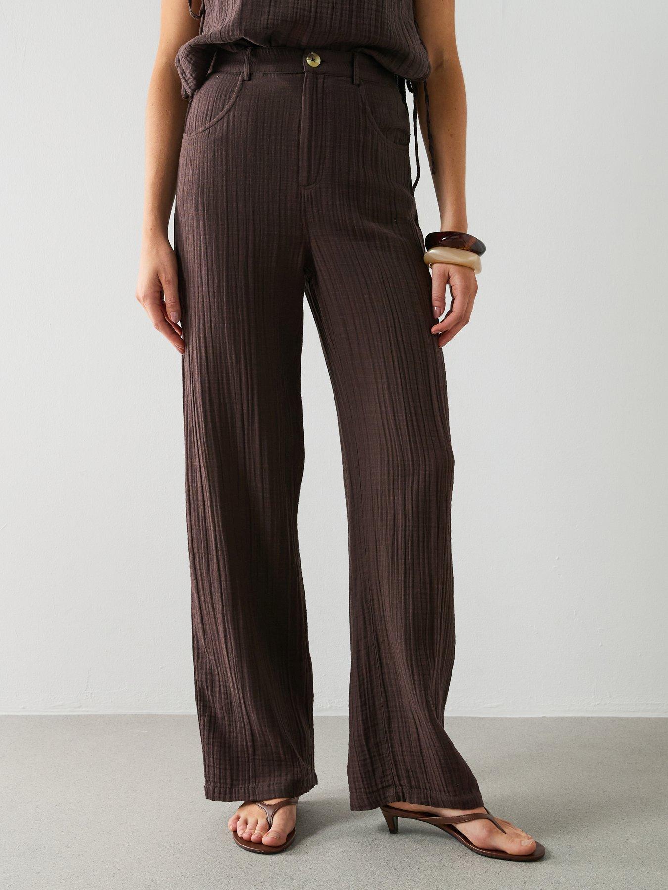 Mango Balloon Cotton Co-ord Trousers - Brown
