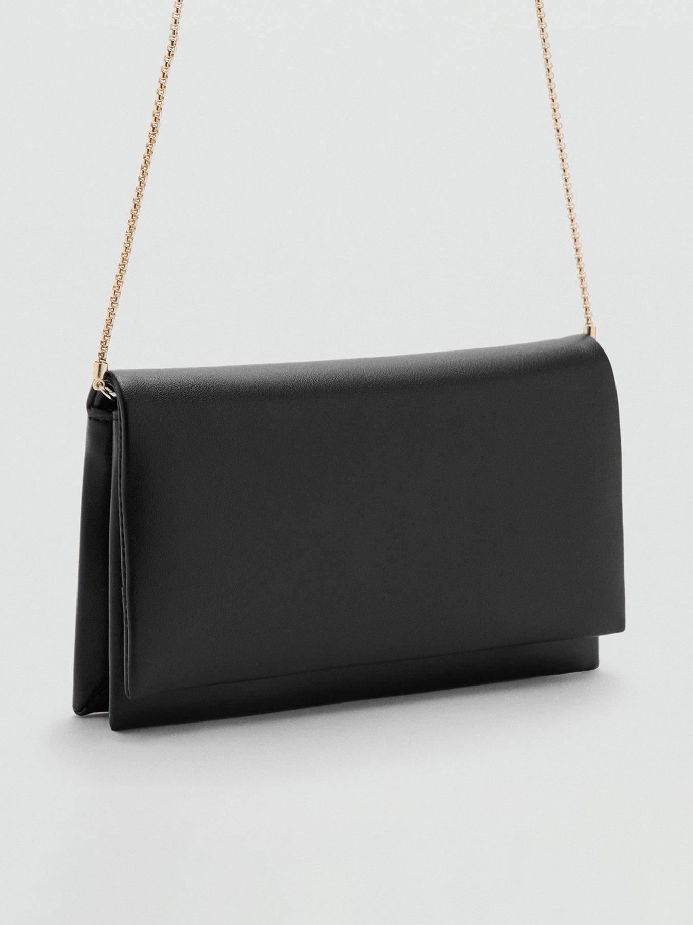 Mango Gold Chain Shoulder Bag - Black