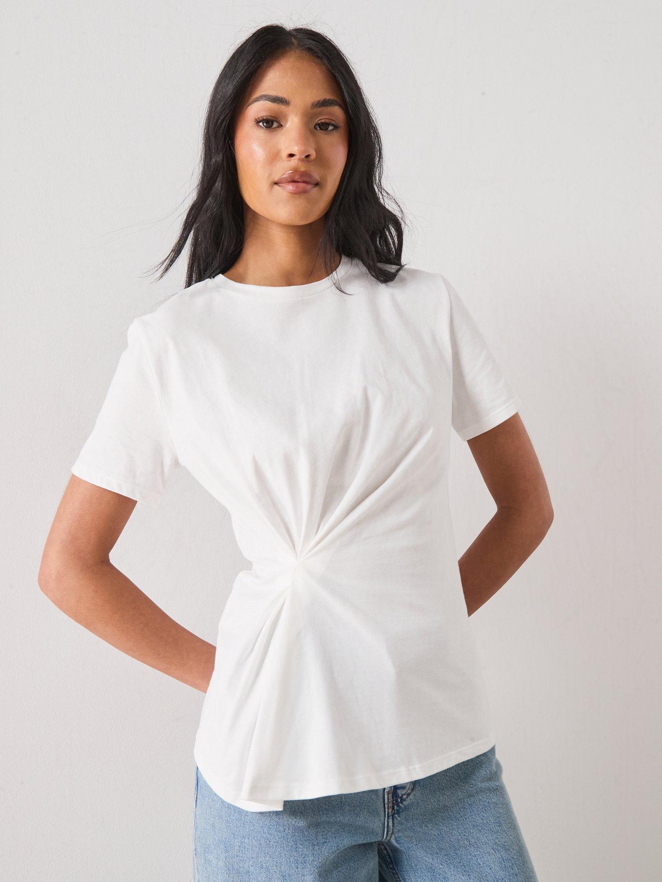 Mango Cotton T-shirt With Pucker Detail - White
