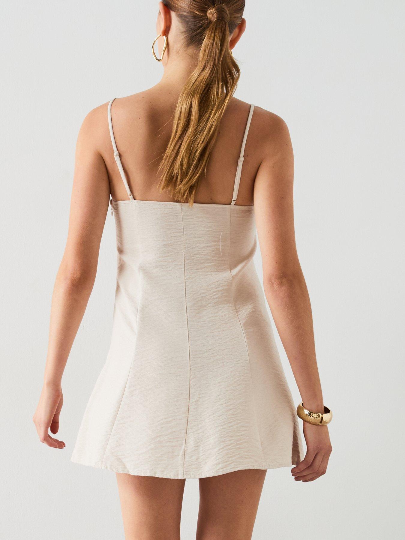 Image 6 of 6 of Mango A-line Crinkle Effect Dress - Brown