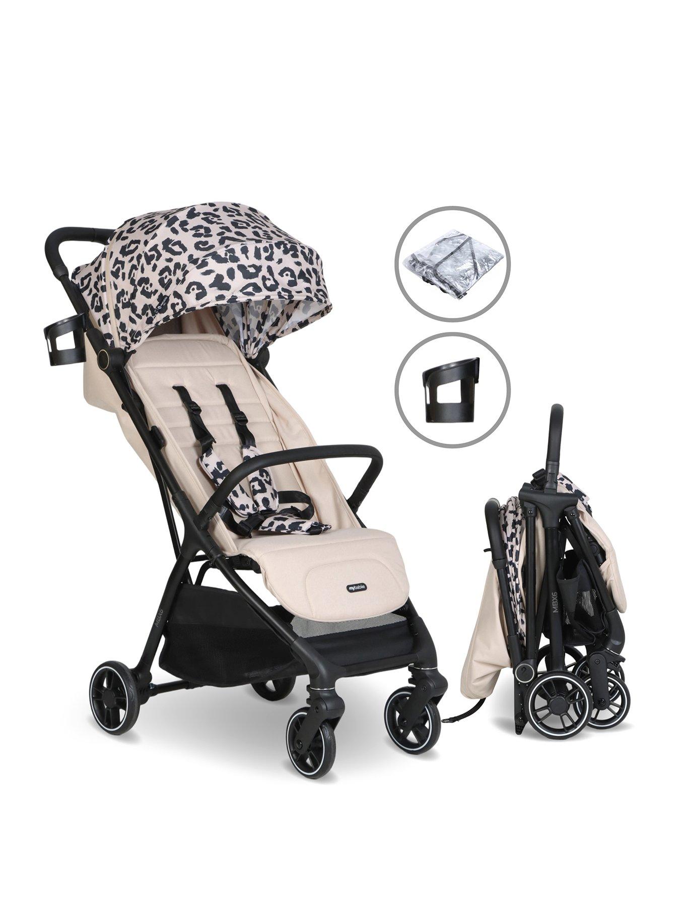 My Babiie MBX6 Auto-Fold Compact Stroller - Fawn Leopard