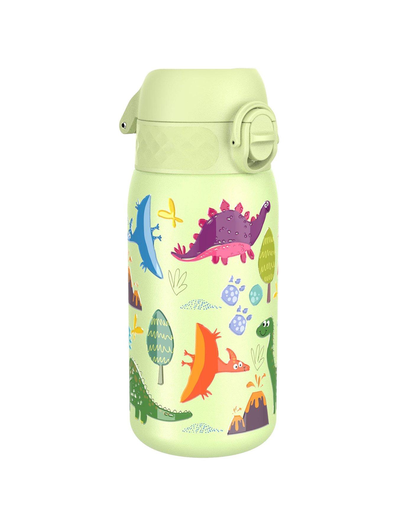 Image 2 of 7 of Ion8 Leak Proof Kids Water Bottle, Stainless Steel, Dinosaurs, 400ml (13oz)