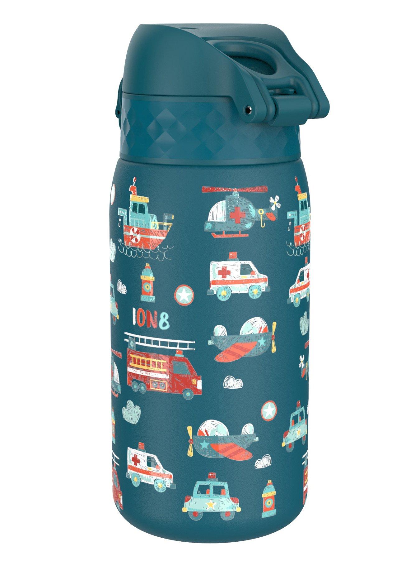Image 3 of 6 of Ion8 Leak Proof Kids Water Bottle, Stainless Steel, Rescue Vehicle, 400ml (13oz)