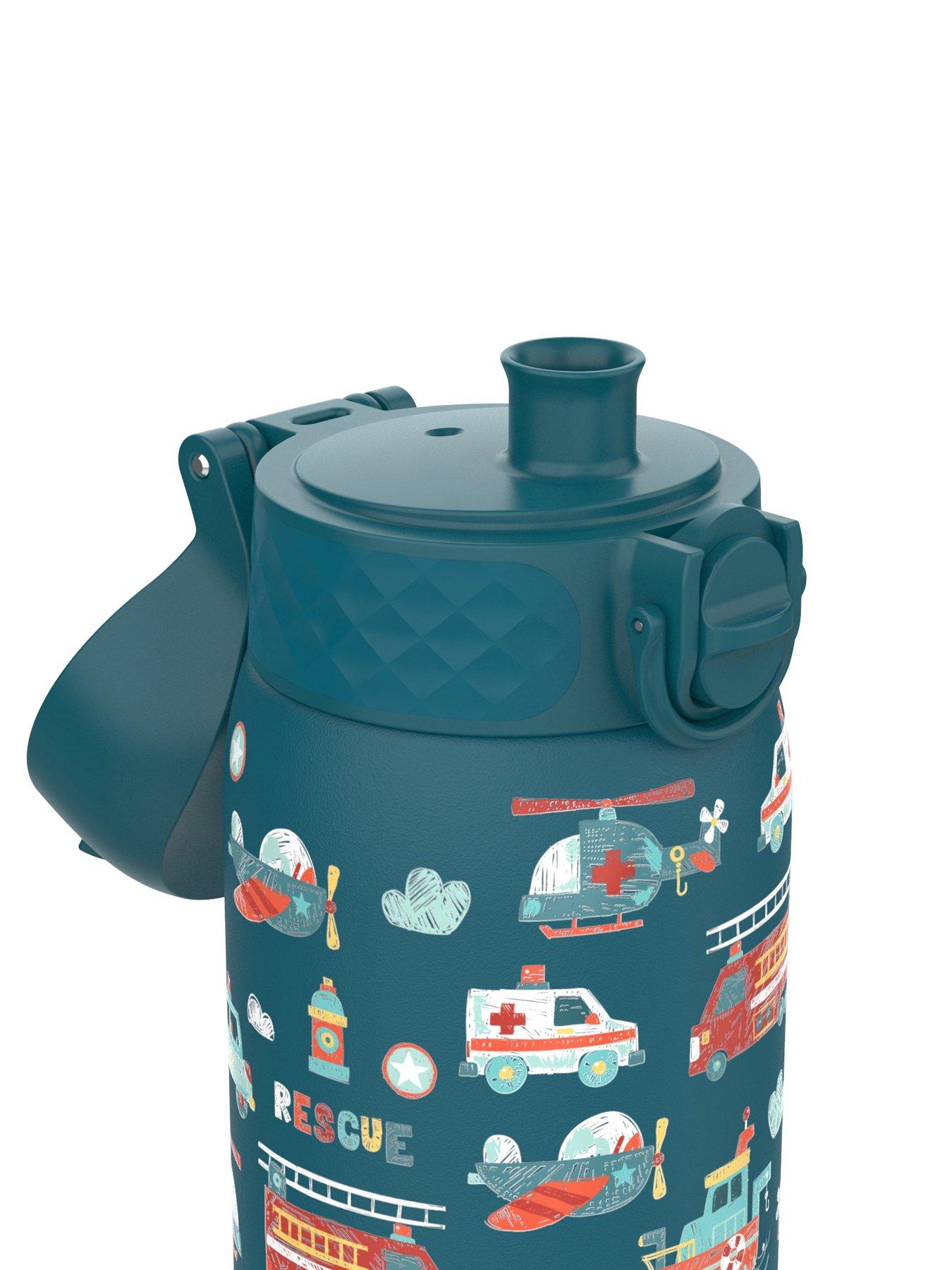Image 4 of 6 of Ion8 Leak Proof Kids Water Bottle, Stainless Steel, Rescue Vehicle, 400ml (13oz)