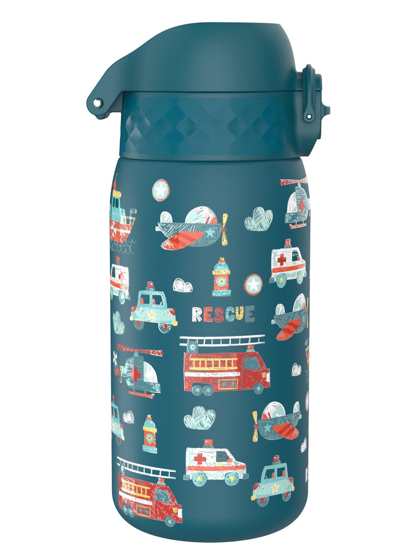 Image 5 of 6 of Ion8 Leak Proof Kids Water Bottle, Stainless Steel, Rescue Vehicle, 400ml (13oz)