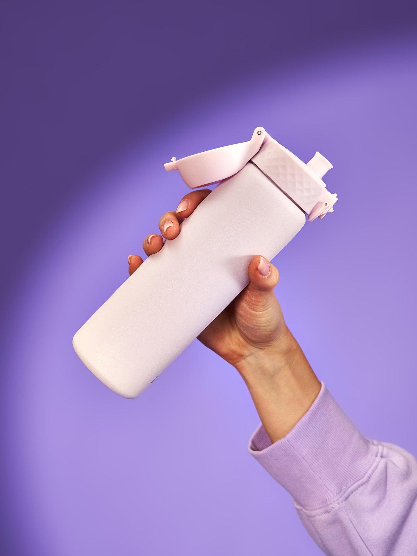 Ion8 Leak Proof Slim Water Bottle, Stainless Steel, Lilac Dusk, 600ml (20oz)