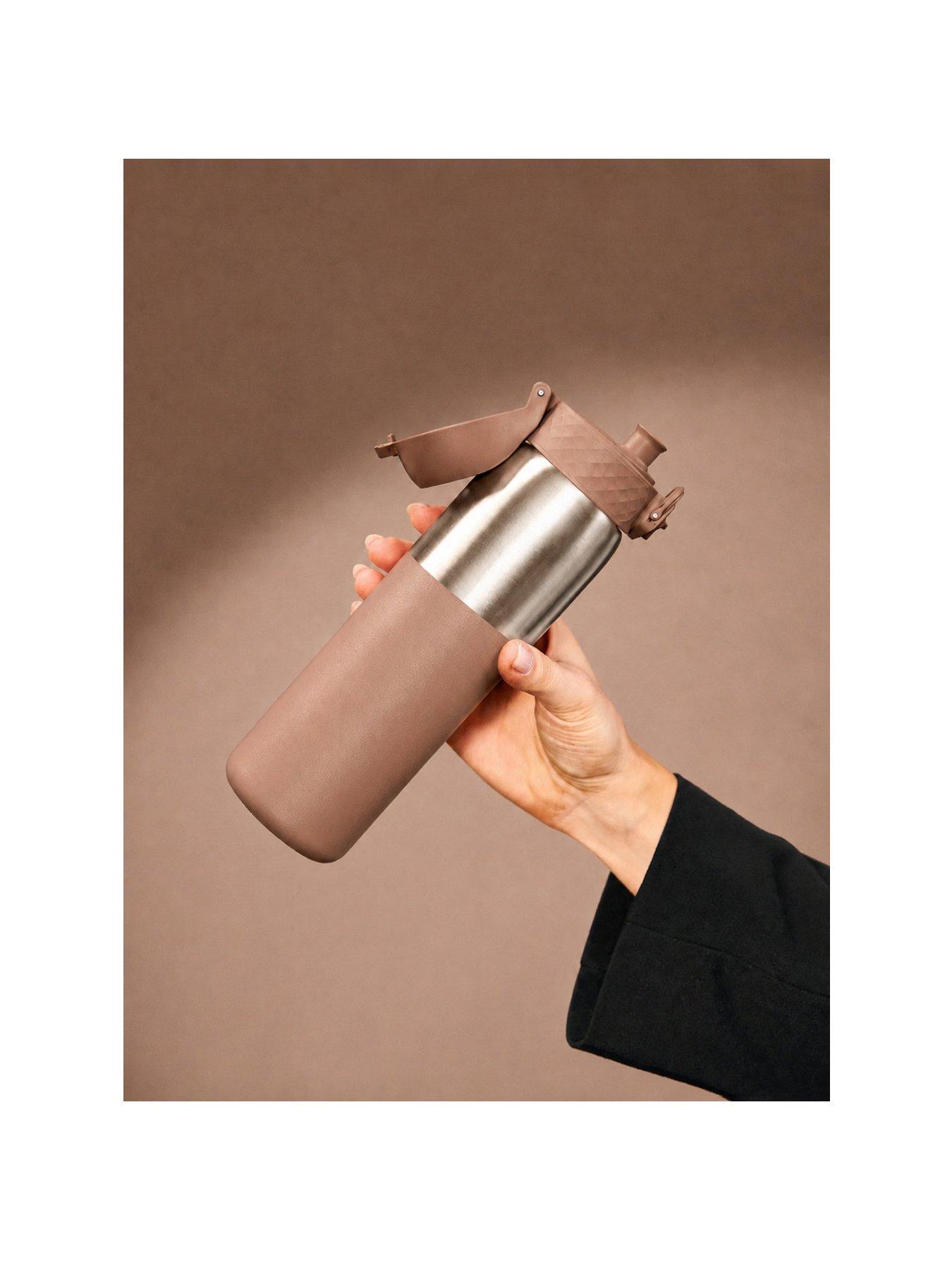 Image 1 of 6 of Ion8 Leak Proof Slim Water Bottle, Stainless Steel, Mocha Mousse, 600ml (20oz)