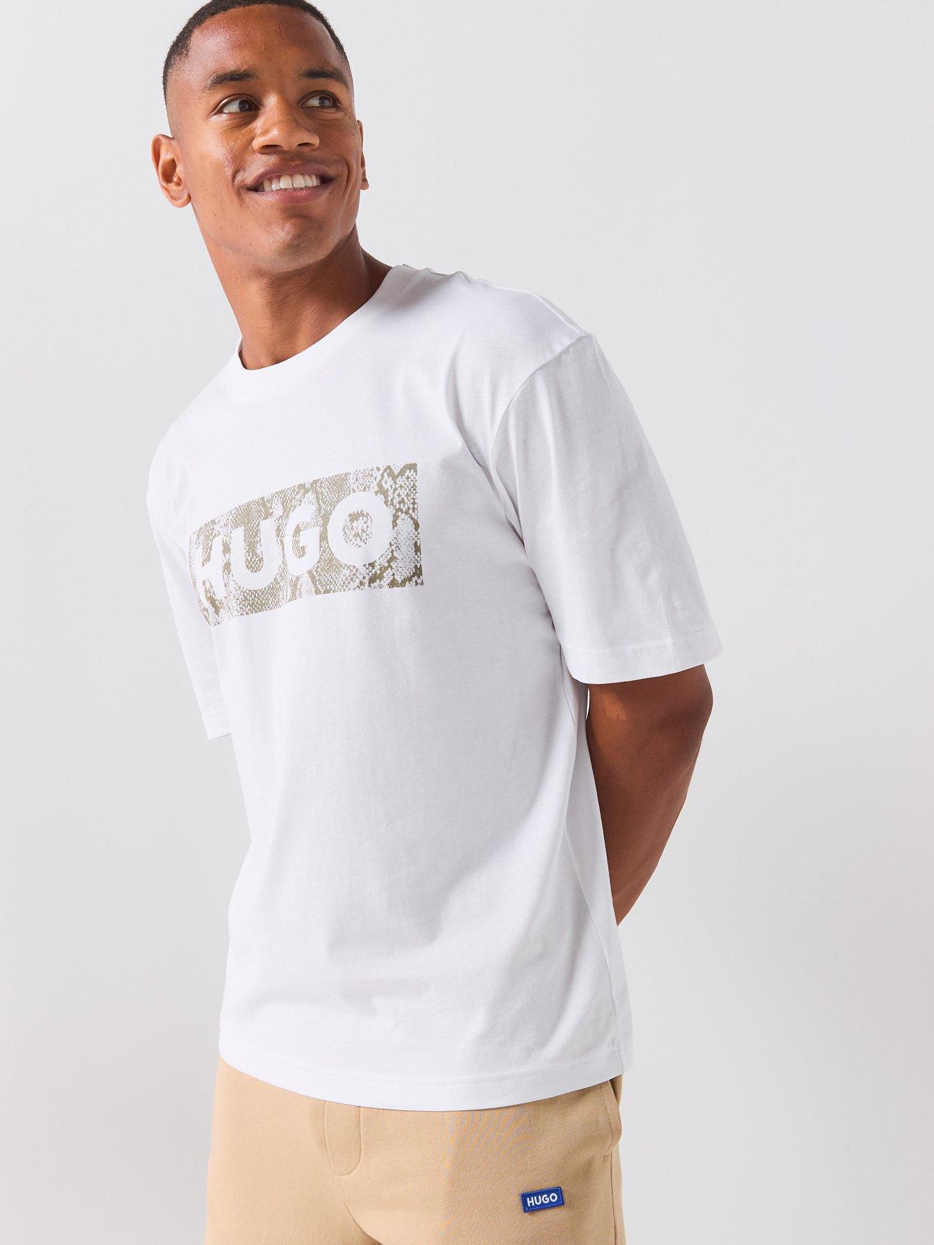 Image 4 of 5 of HUGO Blue Nerpient Graphic T-Shirt - White