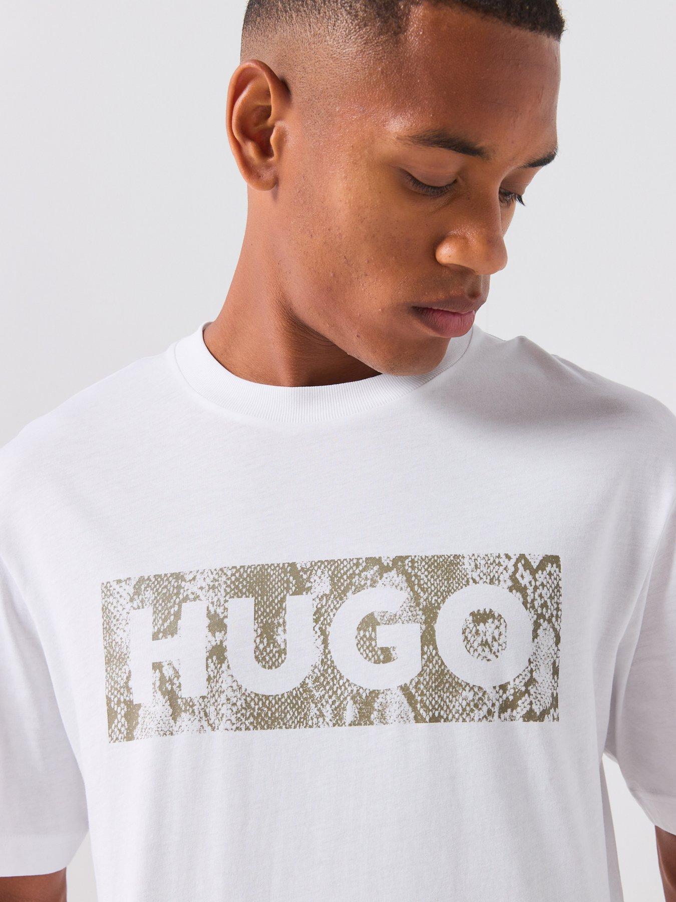 Image 5 of 5 of HUGO Blue Nerpient Graphic T-Shirt - White