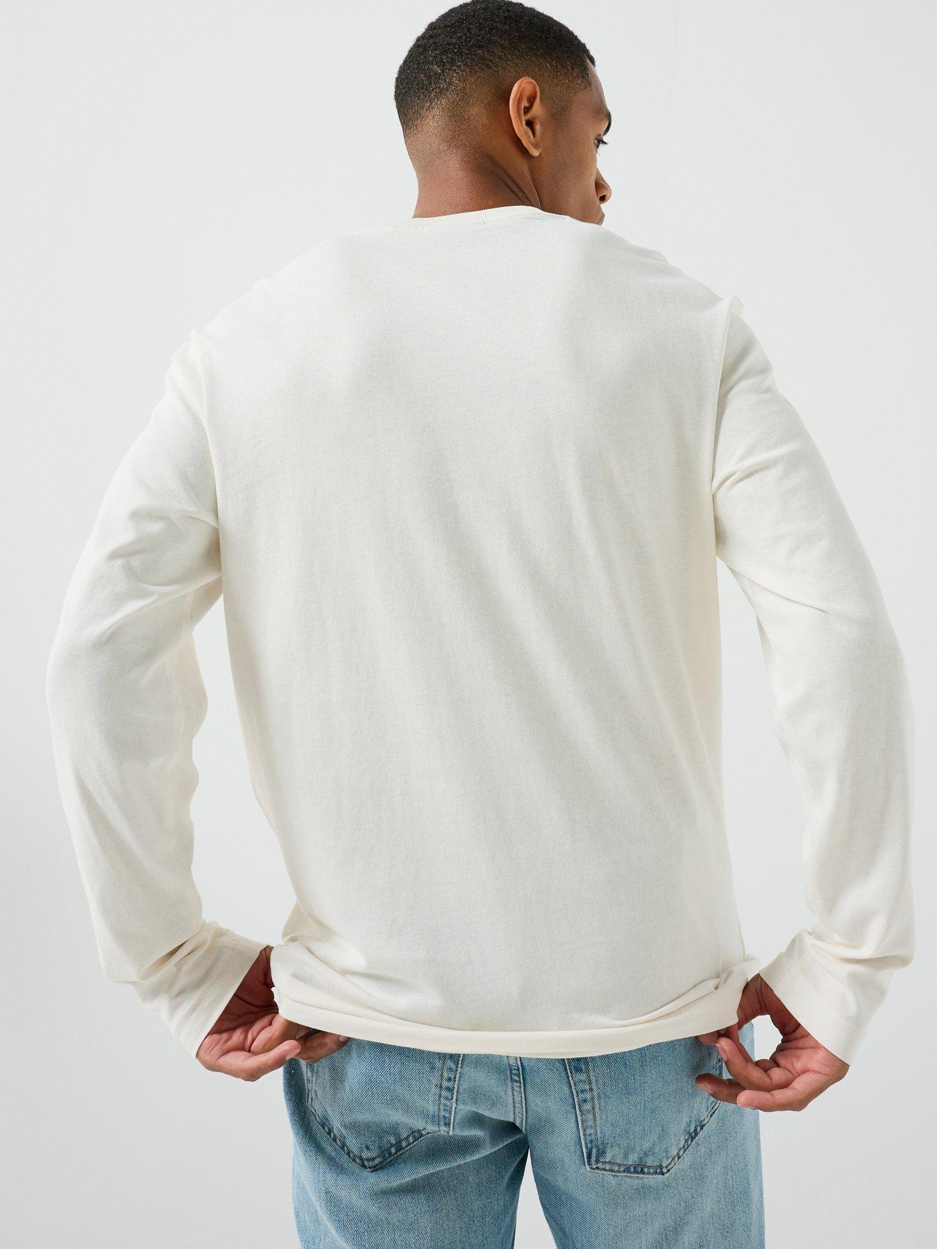 Image 2 of 5 of HUGO Blue Nevalon Horse Graphic Long Sleeve T-Shirt - White