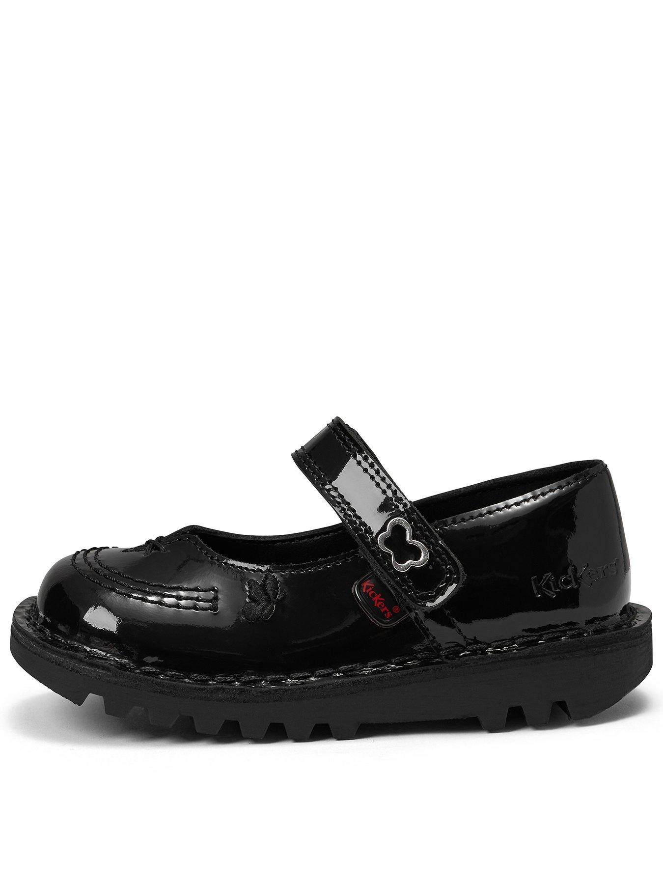 Kickers Infant Kick Mary-jane Wings Patent Leather Shoe - Black