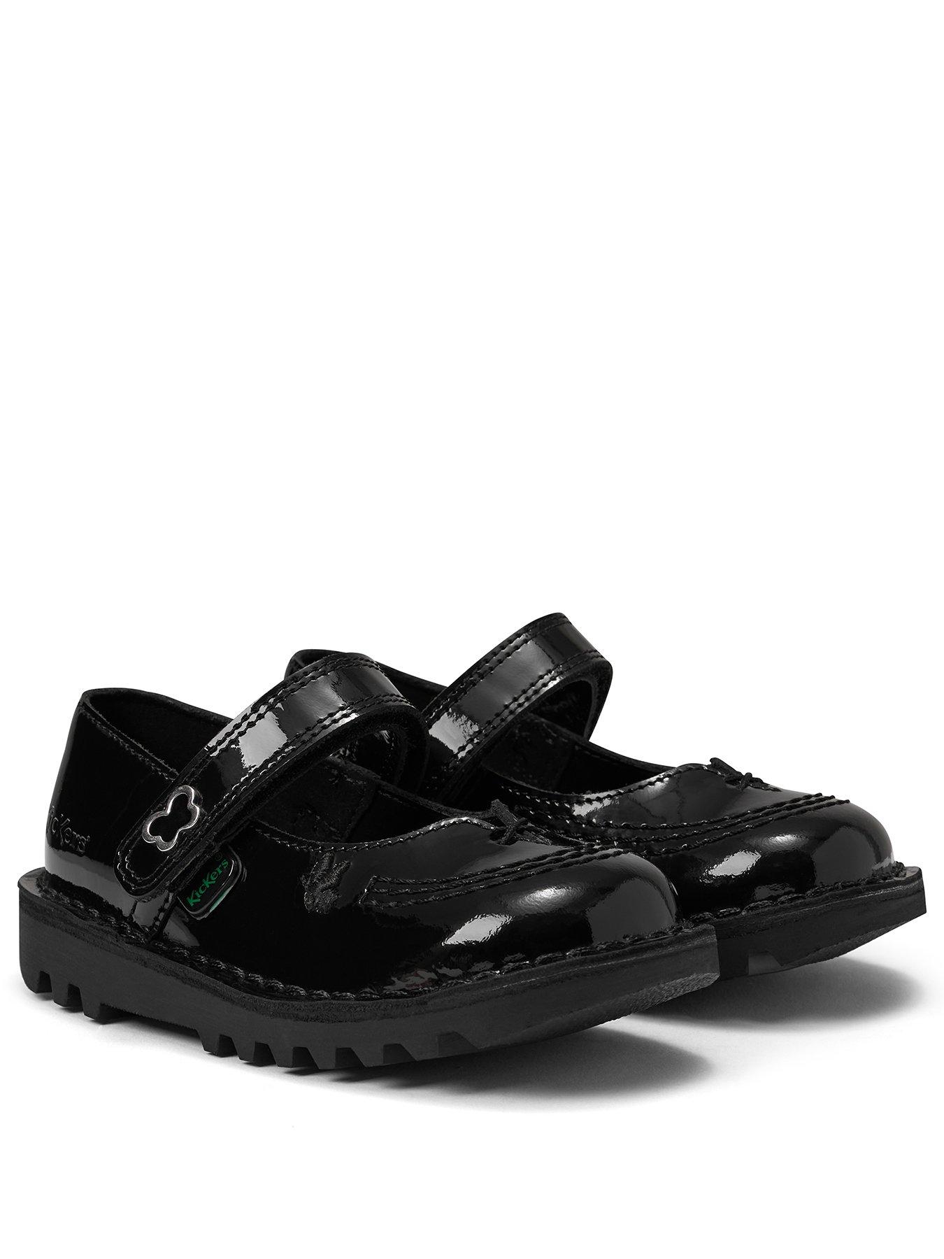 Image 2 of 7 of Kickers Infant Kick Mary-jane Wings Patent Leather Shoe - Black