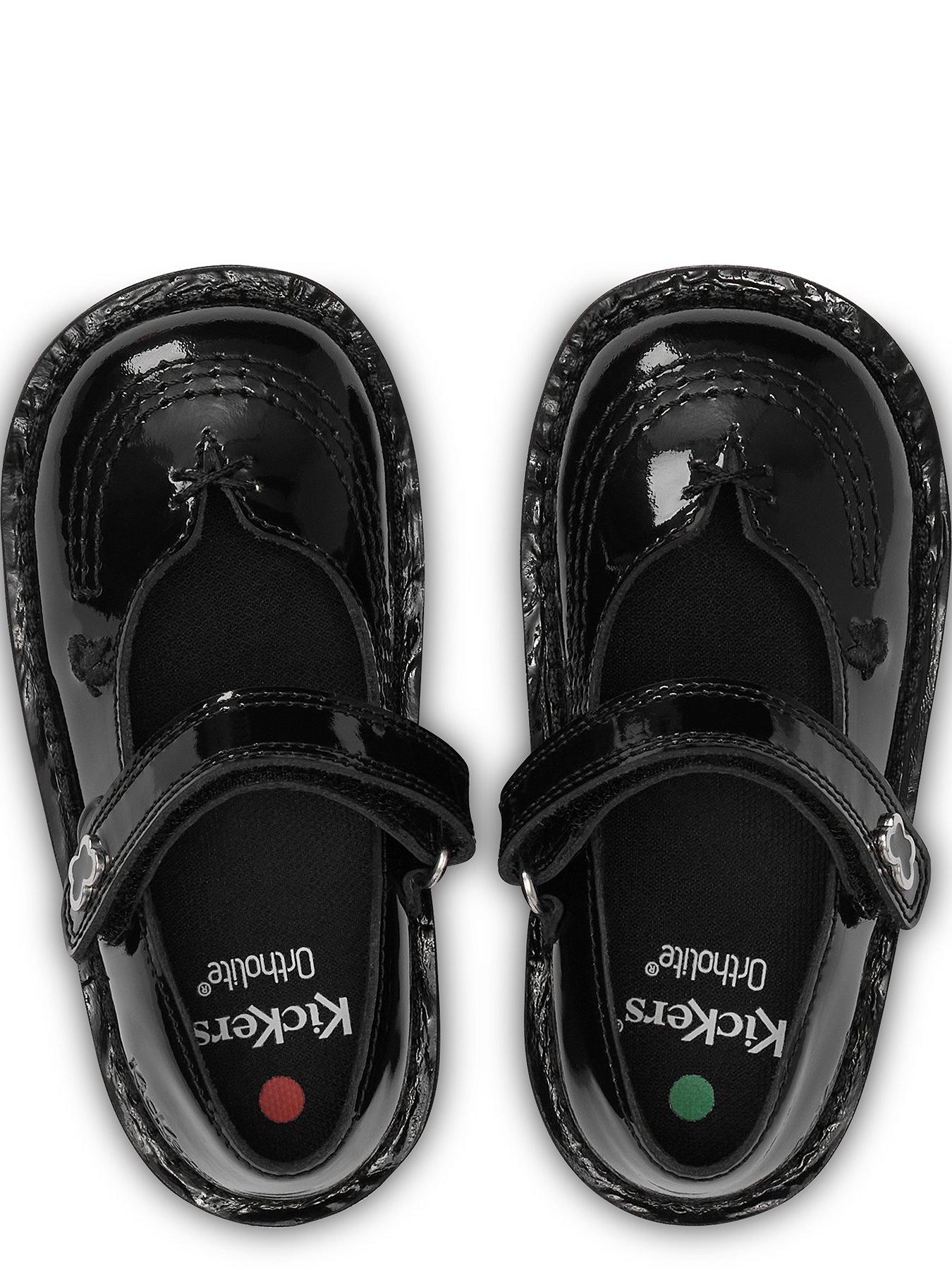 Image 4 of 7 of Kickers Infant Kick Mary-jane Wings Patent Leather Shoe - Black