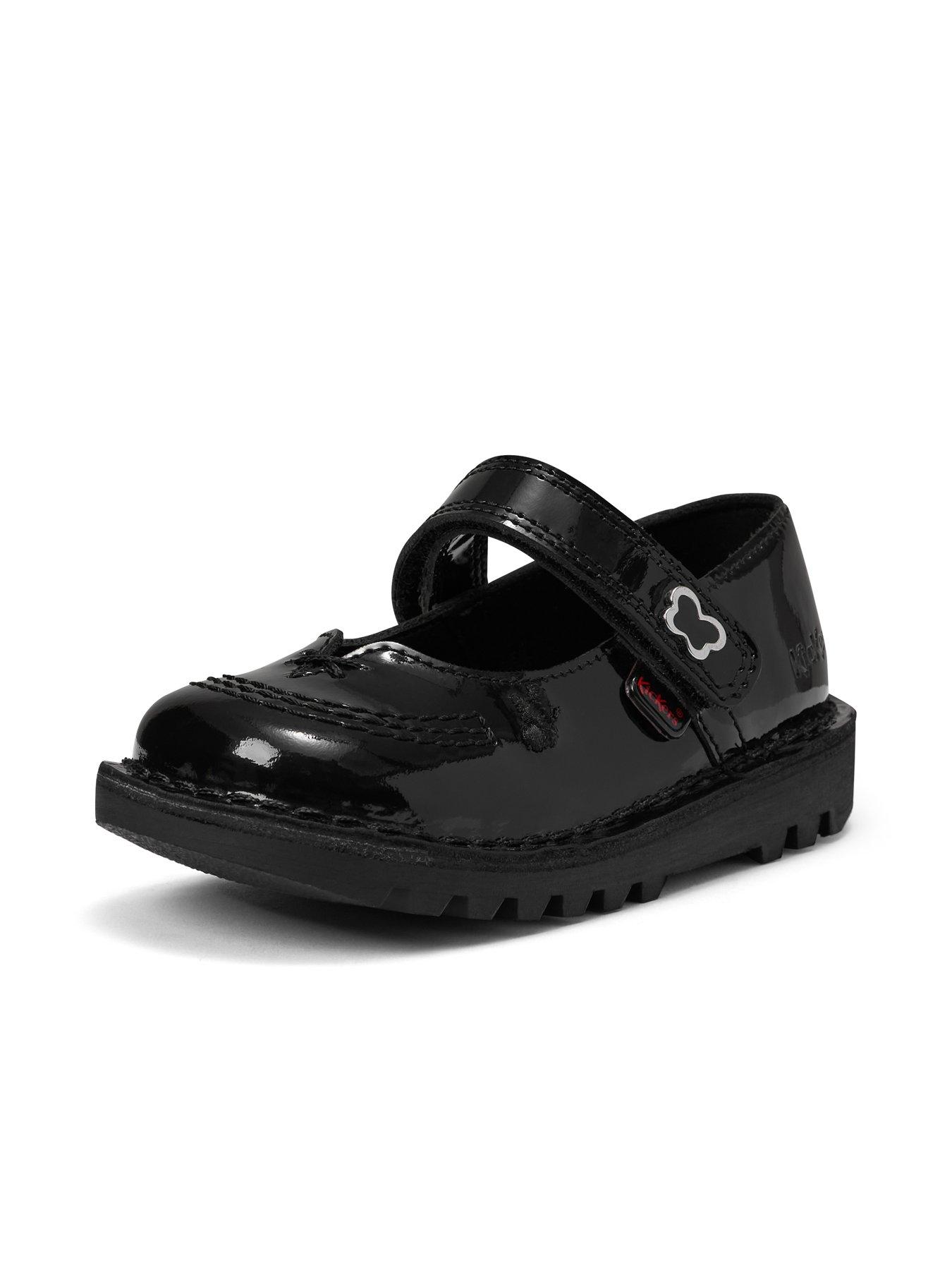 Image 6 of 7 of Kickers Infant Kick Mary-jane Wings Patent Leather Shoe - Black