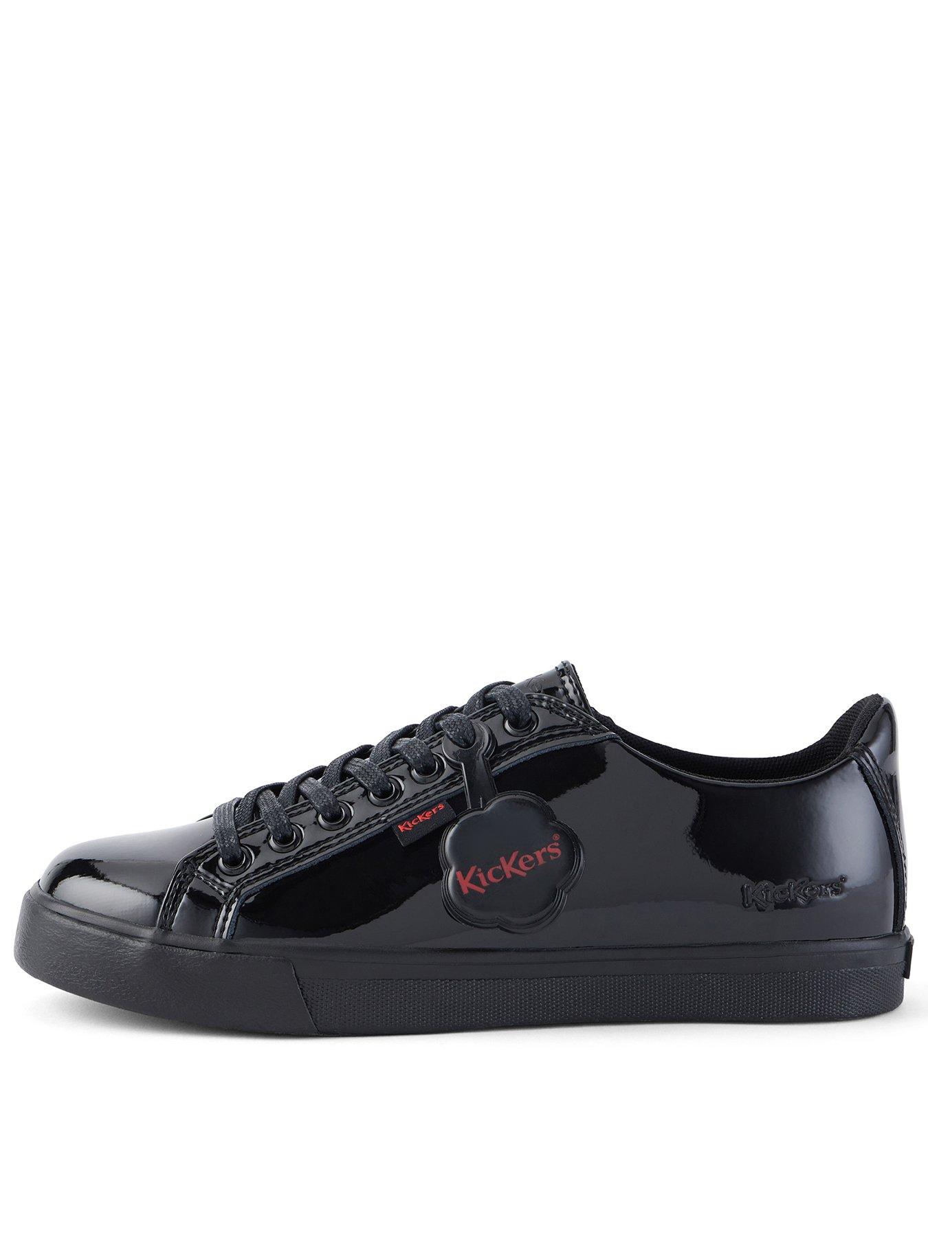 Kickers Youth Tovni Lacer Patent Leather Shoe - Black