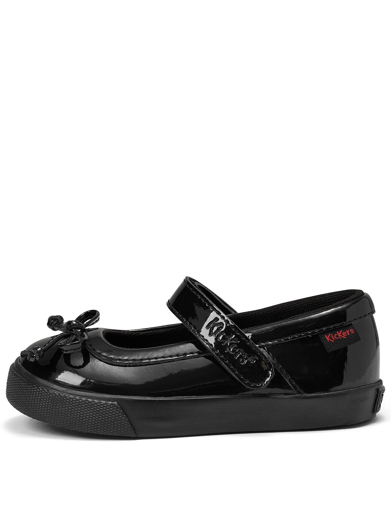 Kickers Infant Tovni Mary Jane Bow Patent Leather Shoe - Black