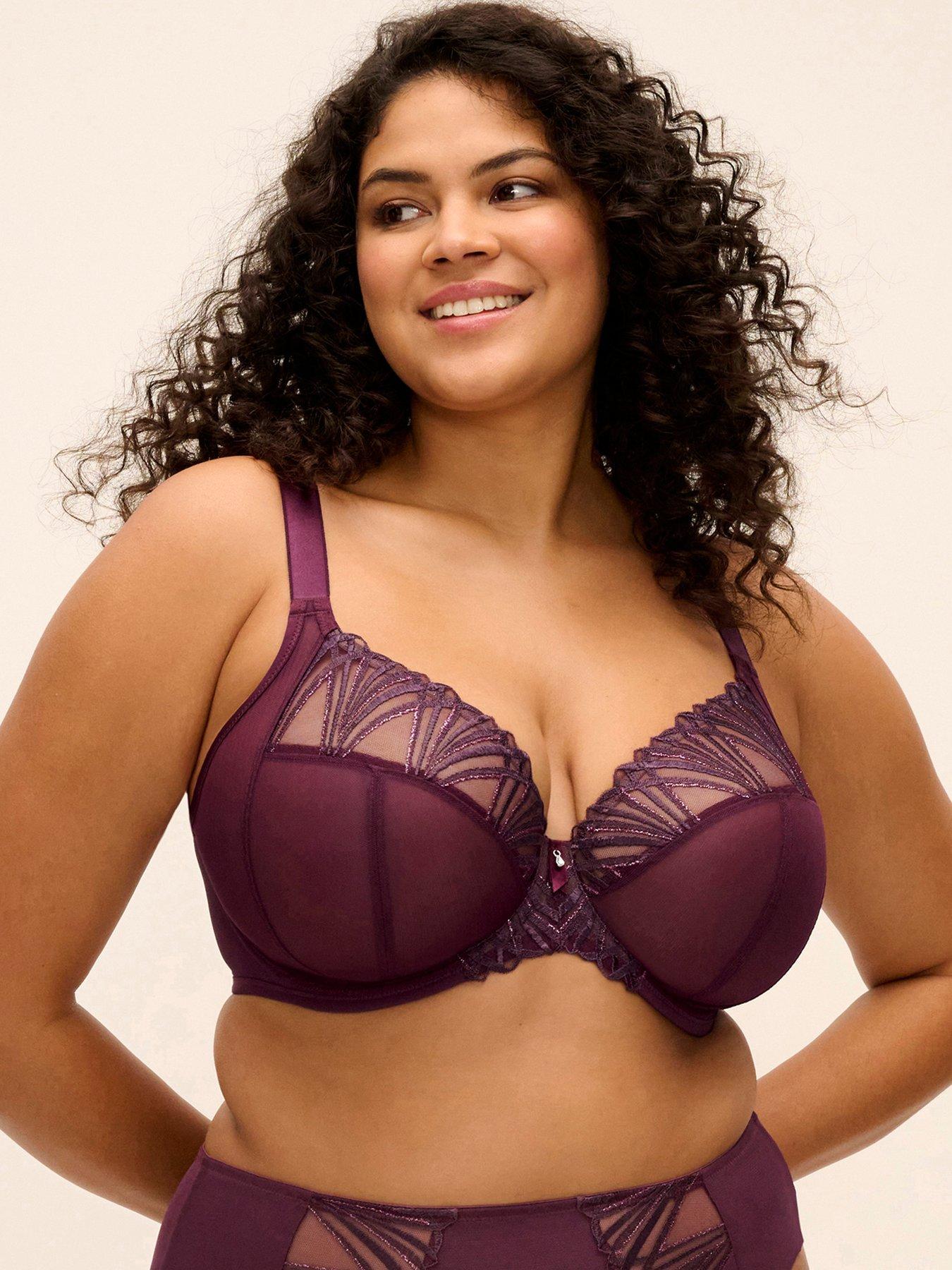 Image 3 of 5 of Elomi Reja Underwire Plunge Bra-Fig - Burgundy