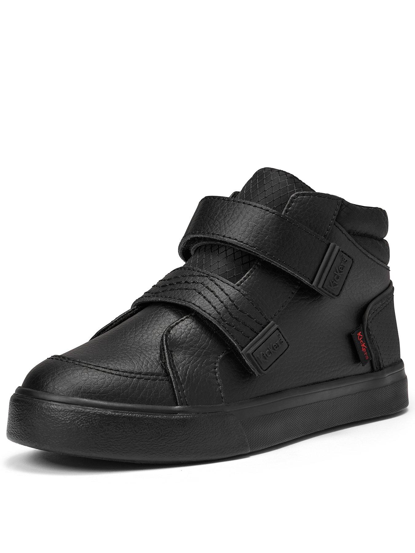 Kickers Junior Tovni Hi Reflective Leather Shoe - Black
