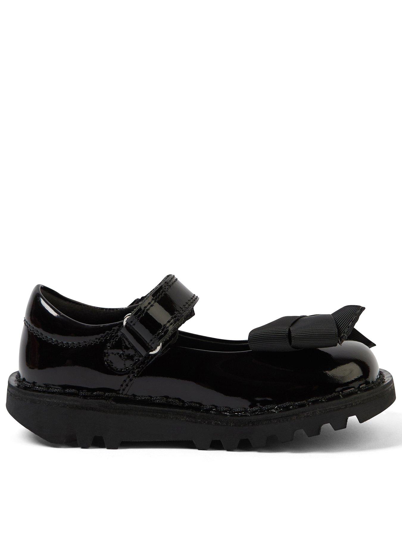 Kickers Infant Kick Mary-jane Bow Patent Leather Shoe - Black