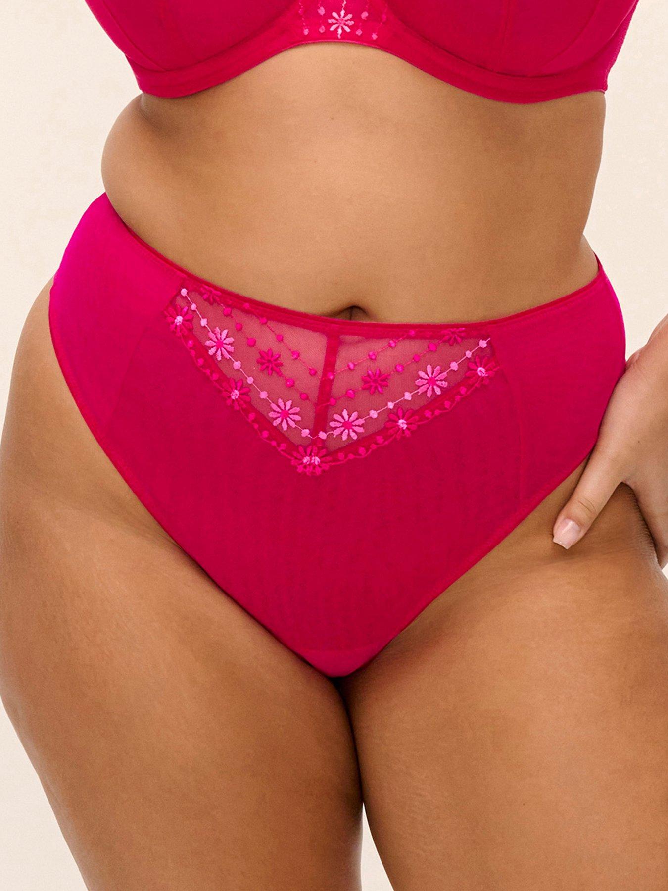 Image 2 of 4 of Elomi Womens Matilda Smooth Embroidered Brazilian Briefs - Pink