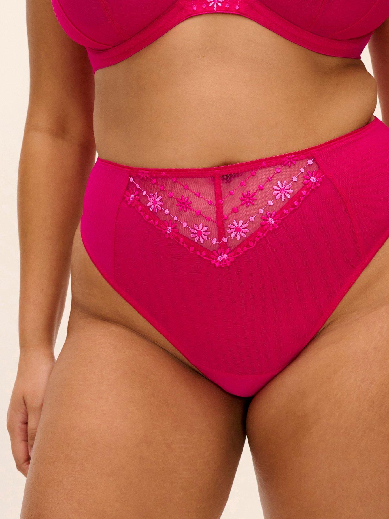 Image 3 of 4 of Elomi Womens Matilda Smooth Embroidered Brazilian Briefs - Pink