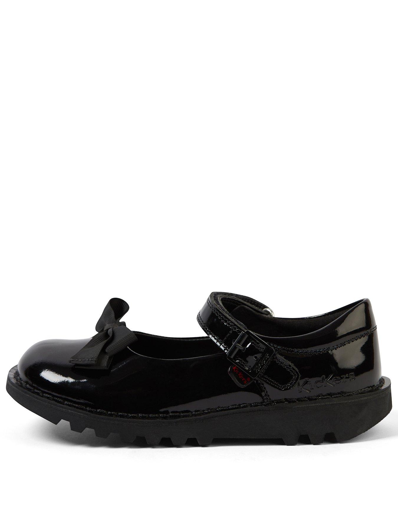 Kickers Junior Kick Mary-jane Bow Patent Leather Shoe - Black