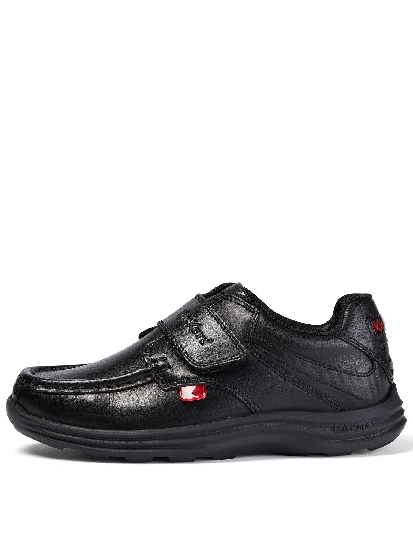 Kickers Junior Reasan Strap Leather Shoe - Black