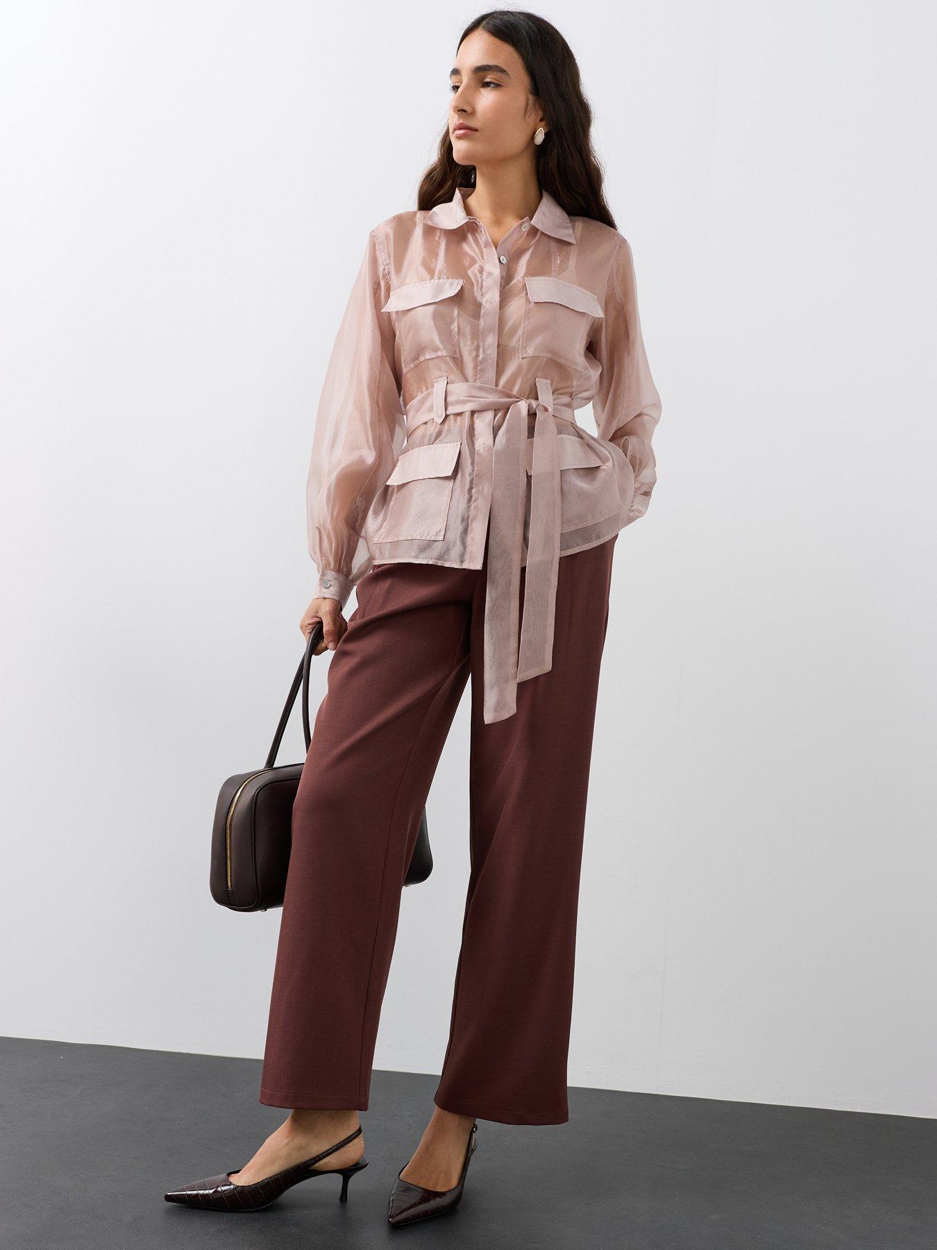 Image 5 of 7 of The Very Collection Sheer Utility Blouse - Pink