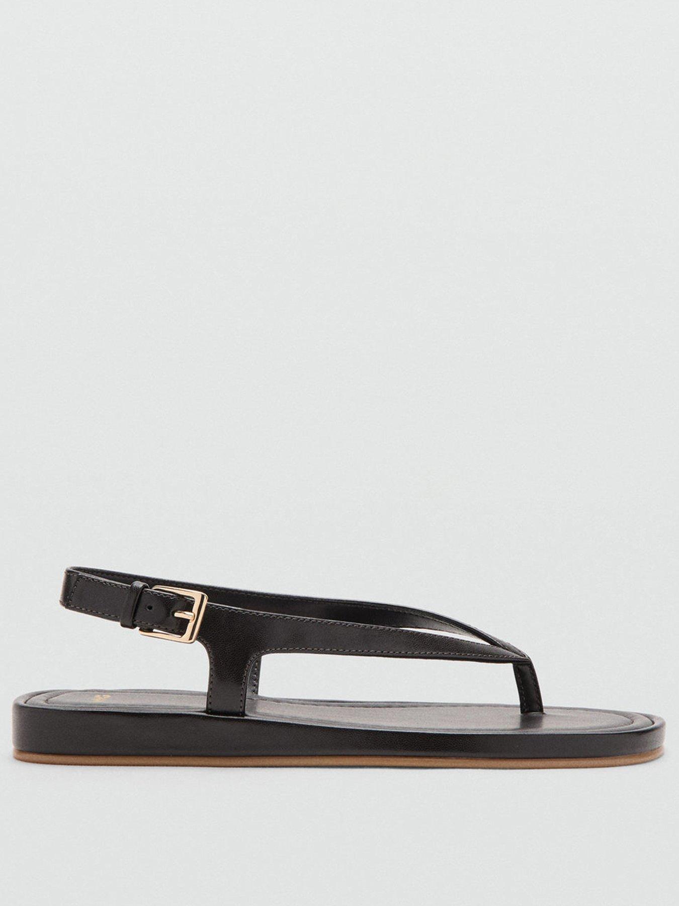 Image 2 of 6 of Mango Buckle Strap Sandals - Brown