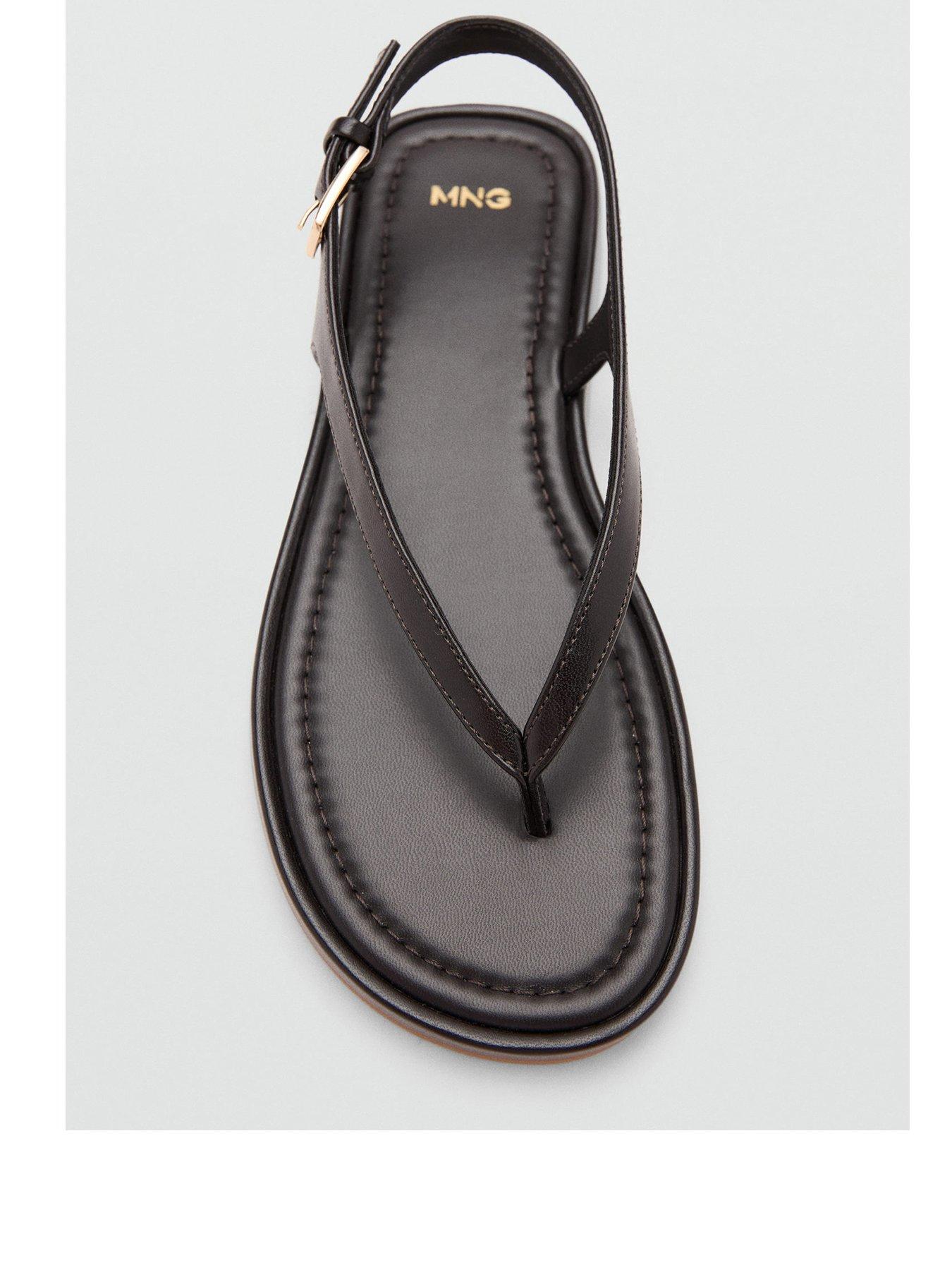 Image 3 of 6 of Mango Buckle Strap Sandals - Brown