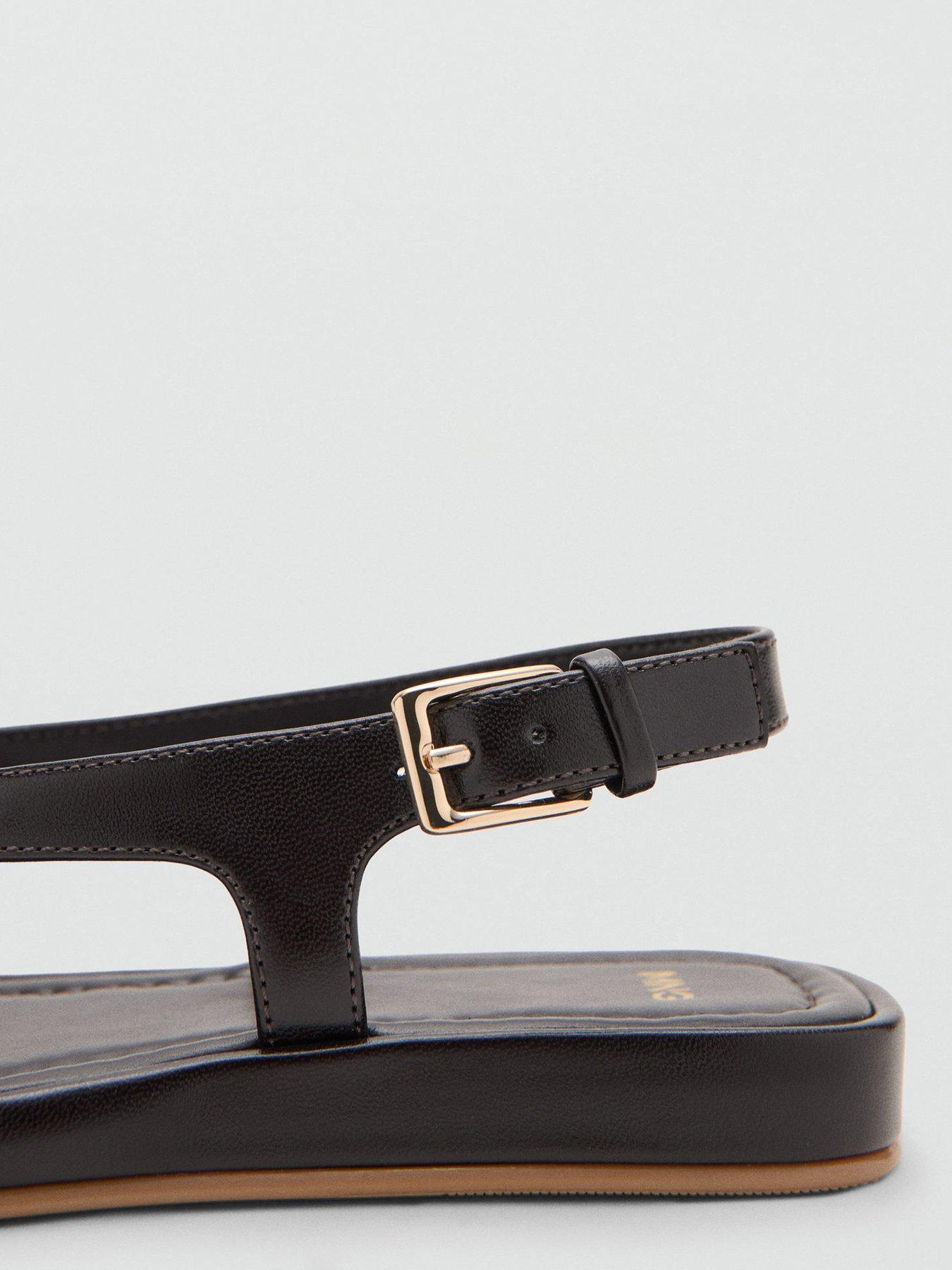 Image 4 of 6 of Mango Buckle Strap Sandals - Brown