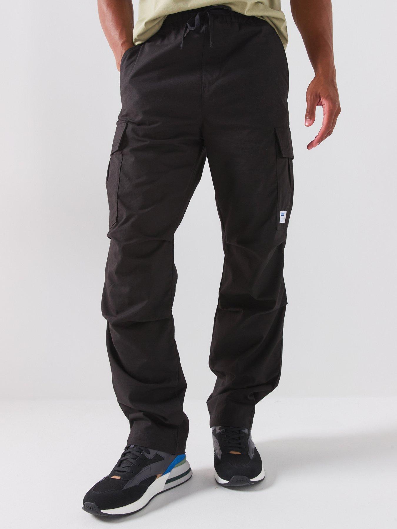 HUGO Relaxed Fit Cargo Trousers - Black