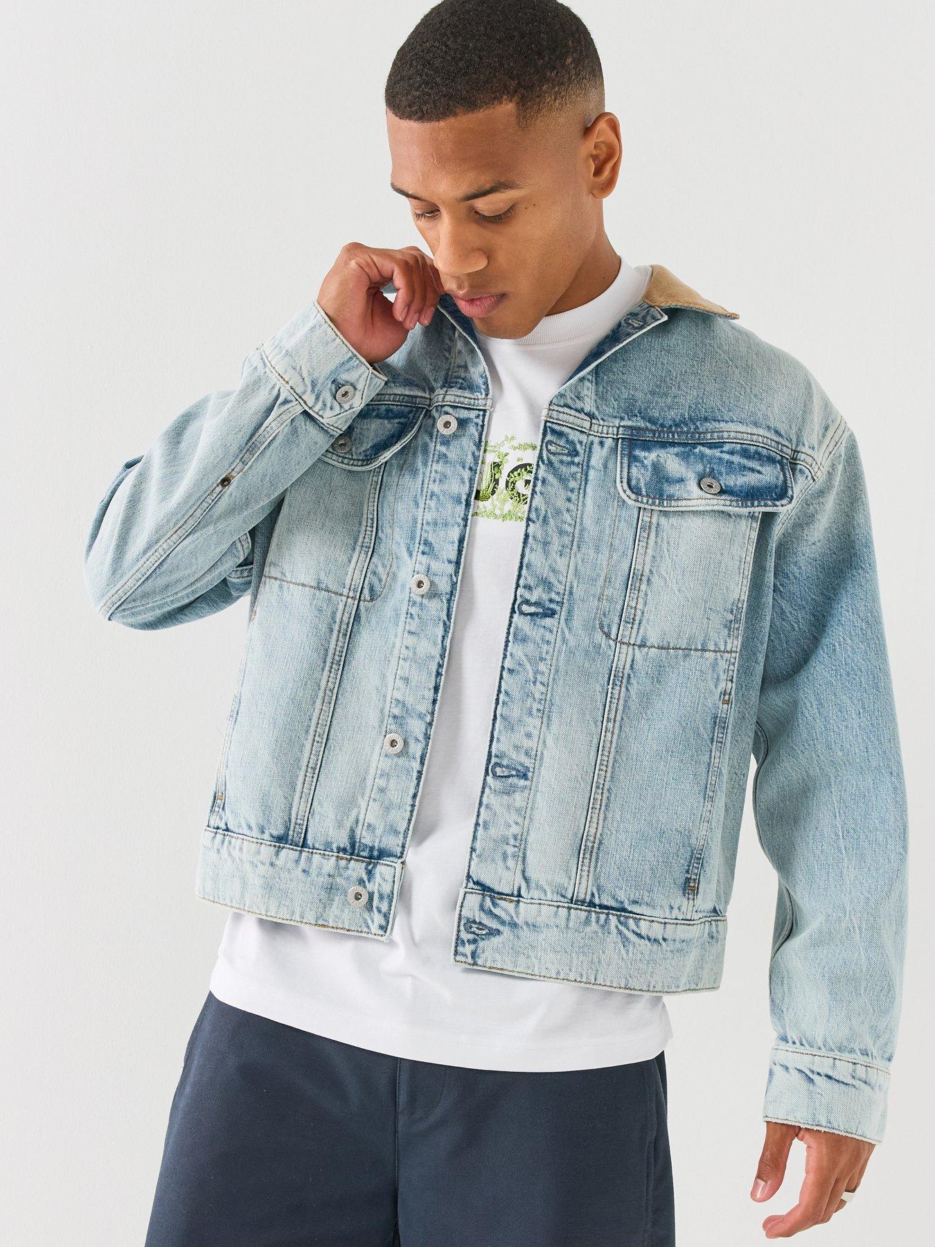 HUGO Erlo Rleaxed Fit Denim Jacket - Blue