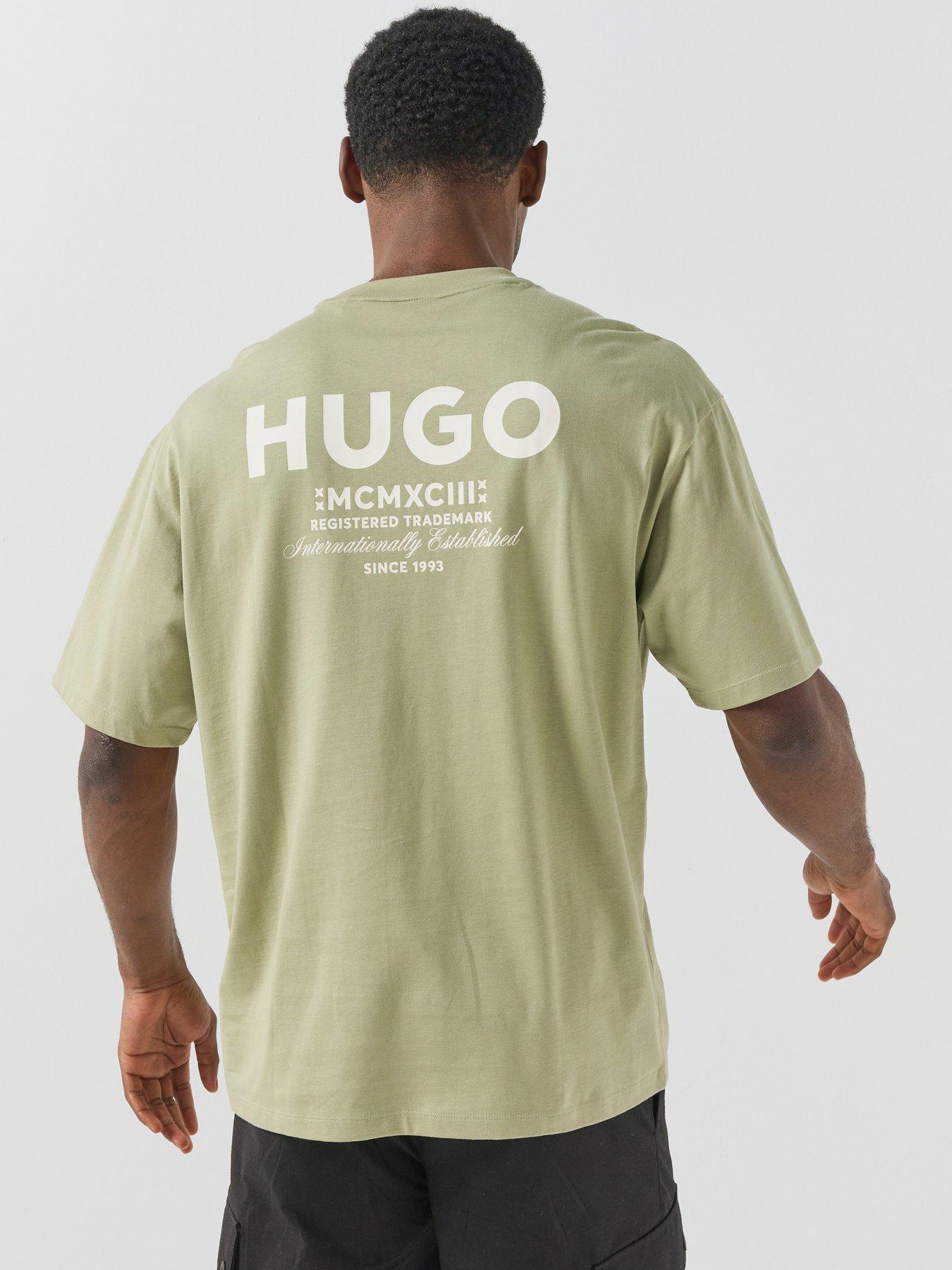Image 1 of 6 of HUGO Men's Short Sleeve Linen Blend Shirt - Beige