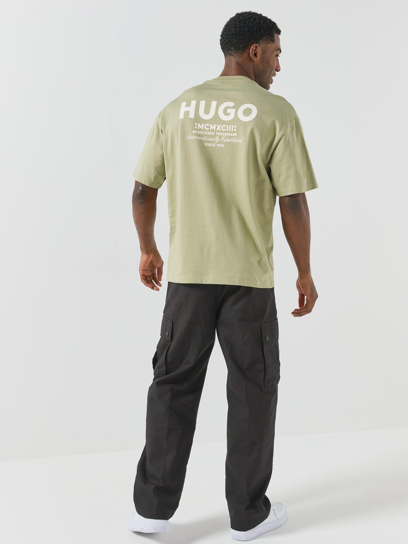 Image 3 of 6 of HUGO Men's Short Sleeve Linen Blend Shirt - Beige