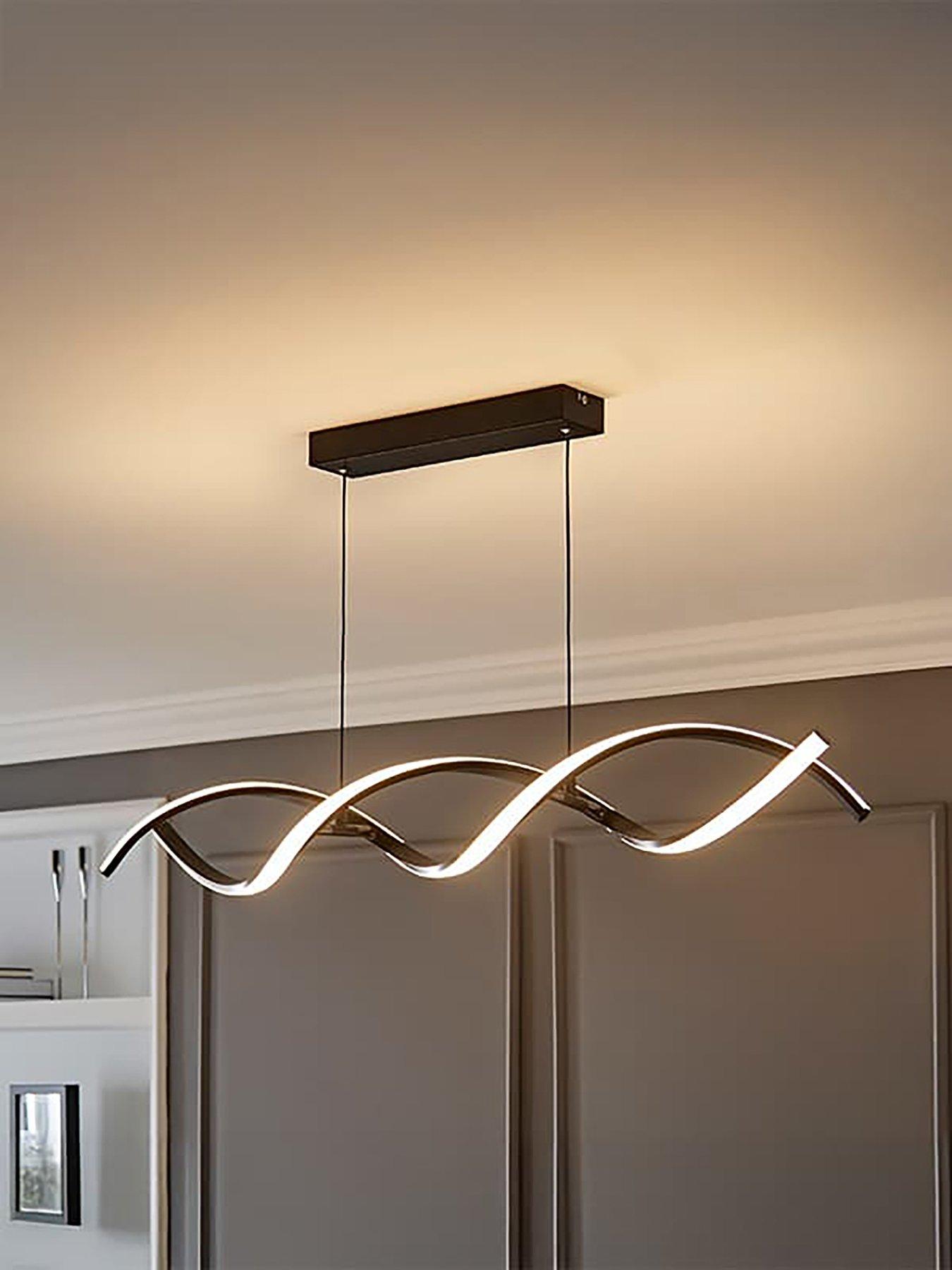 ValueLights Infinity Black Double Twist Integrated Led Ceiling Light