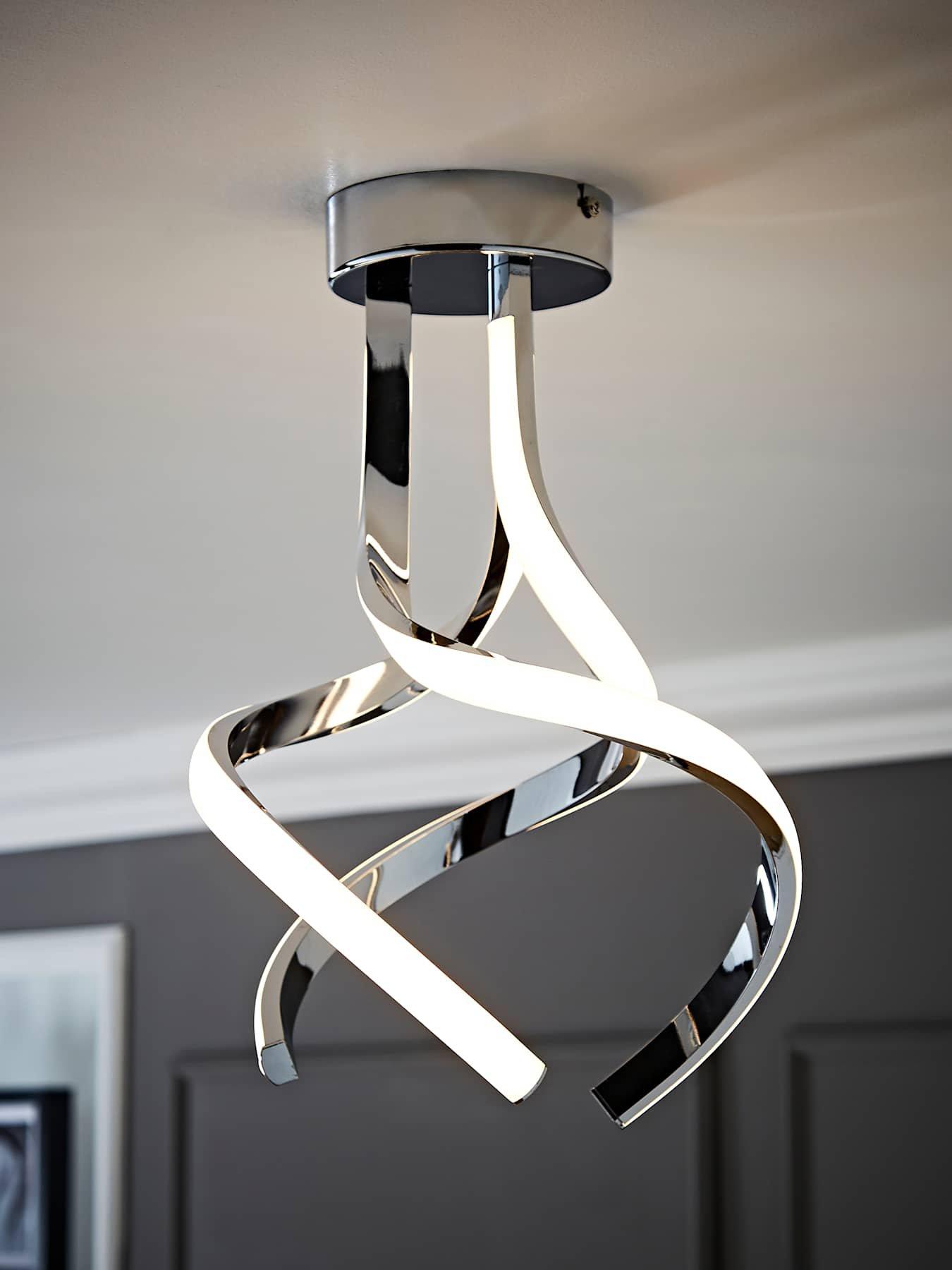 ValueLights Infinity Chrome Twirl Integrated Led Ceiling Light