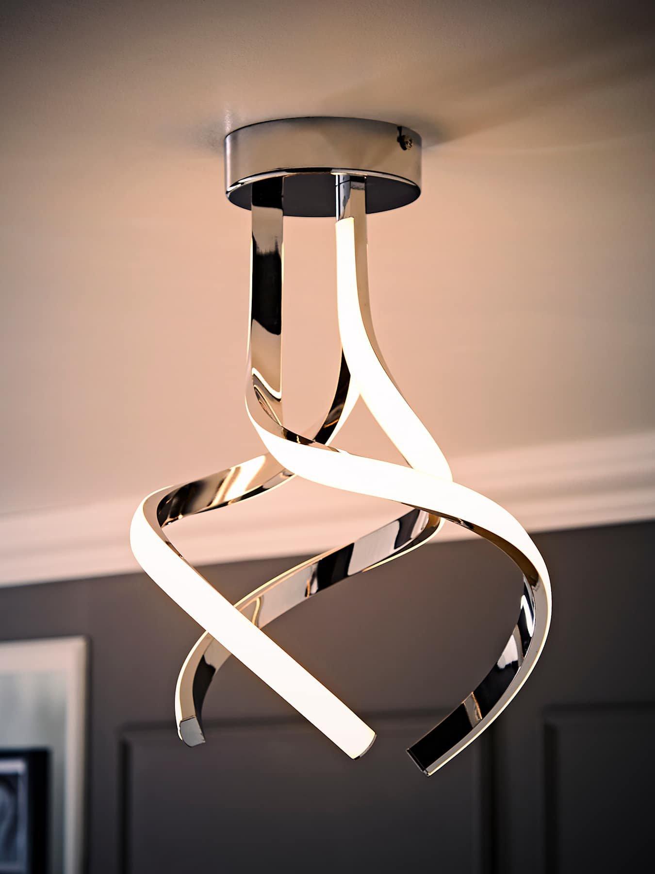 Image 5 of 7 of ValueLights Infinity Chrome Twirl Integrated Led Ceiling Light