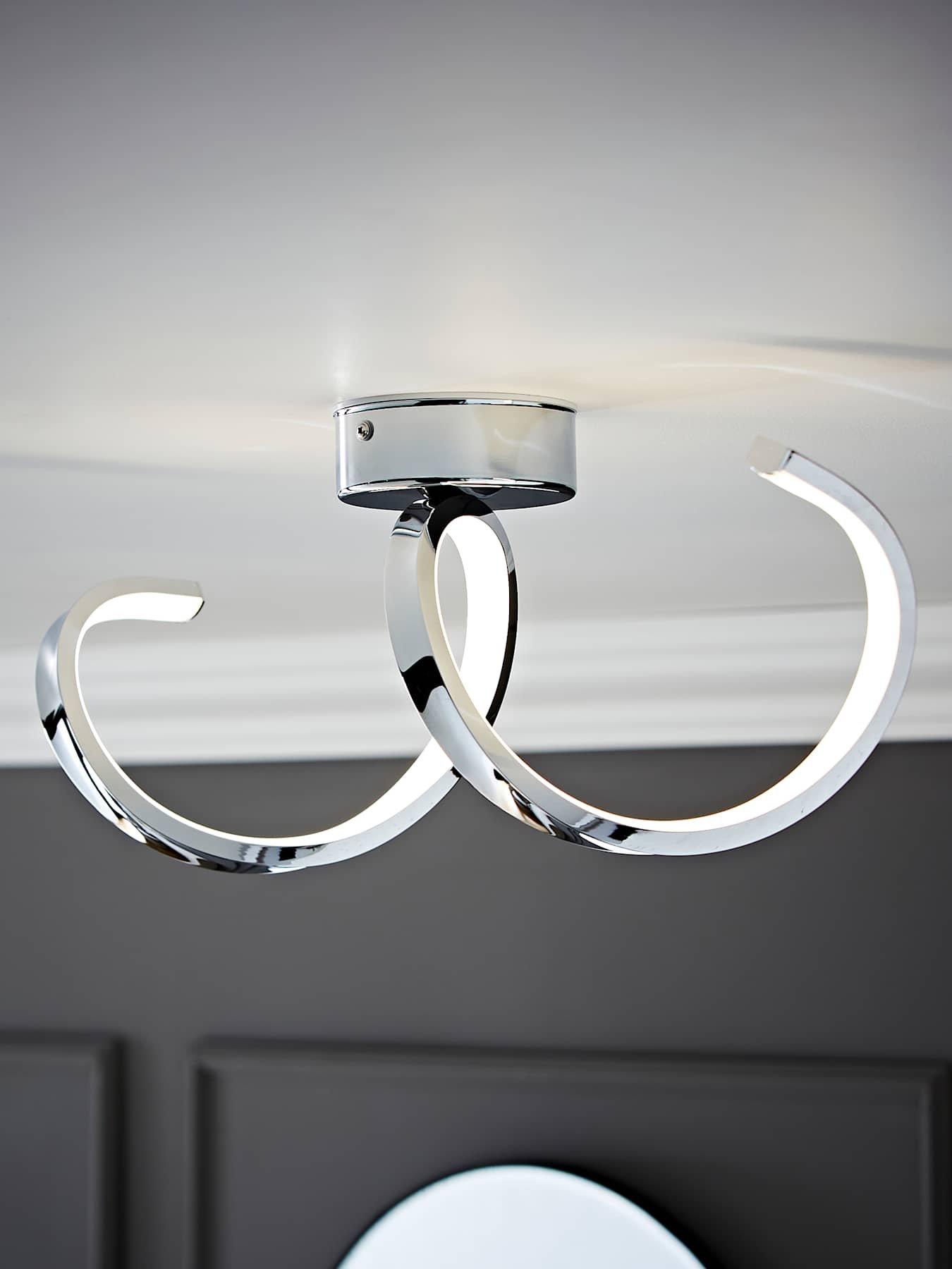 ValueLights Infinity Chrome Single Twist Integrated Led Ceiling Light