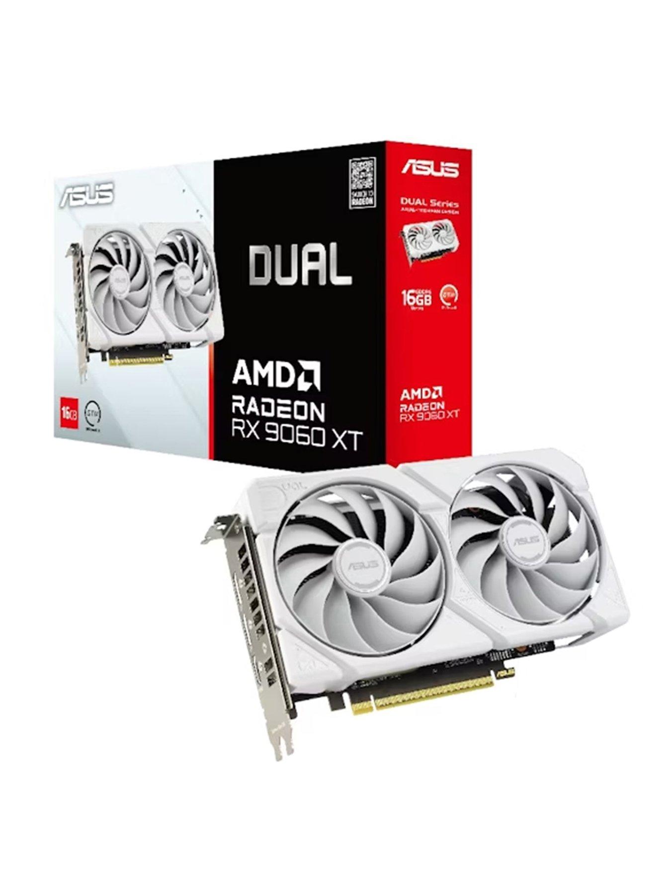 Asus Dual RX 9060 XT 16GB Graphics Card - White