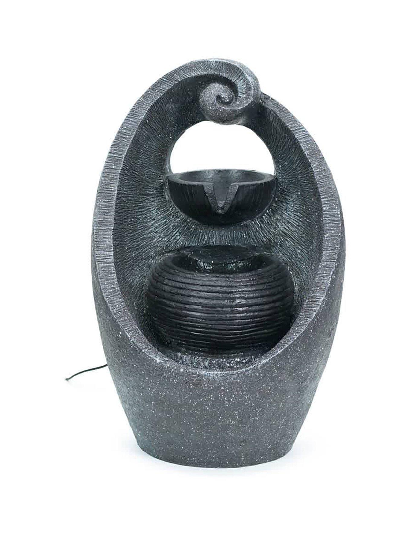 Image 2 of 5 of ValueLights Solar Powered Swirl Water Feature Outdoor Fountain