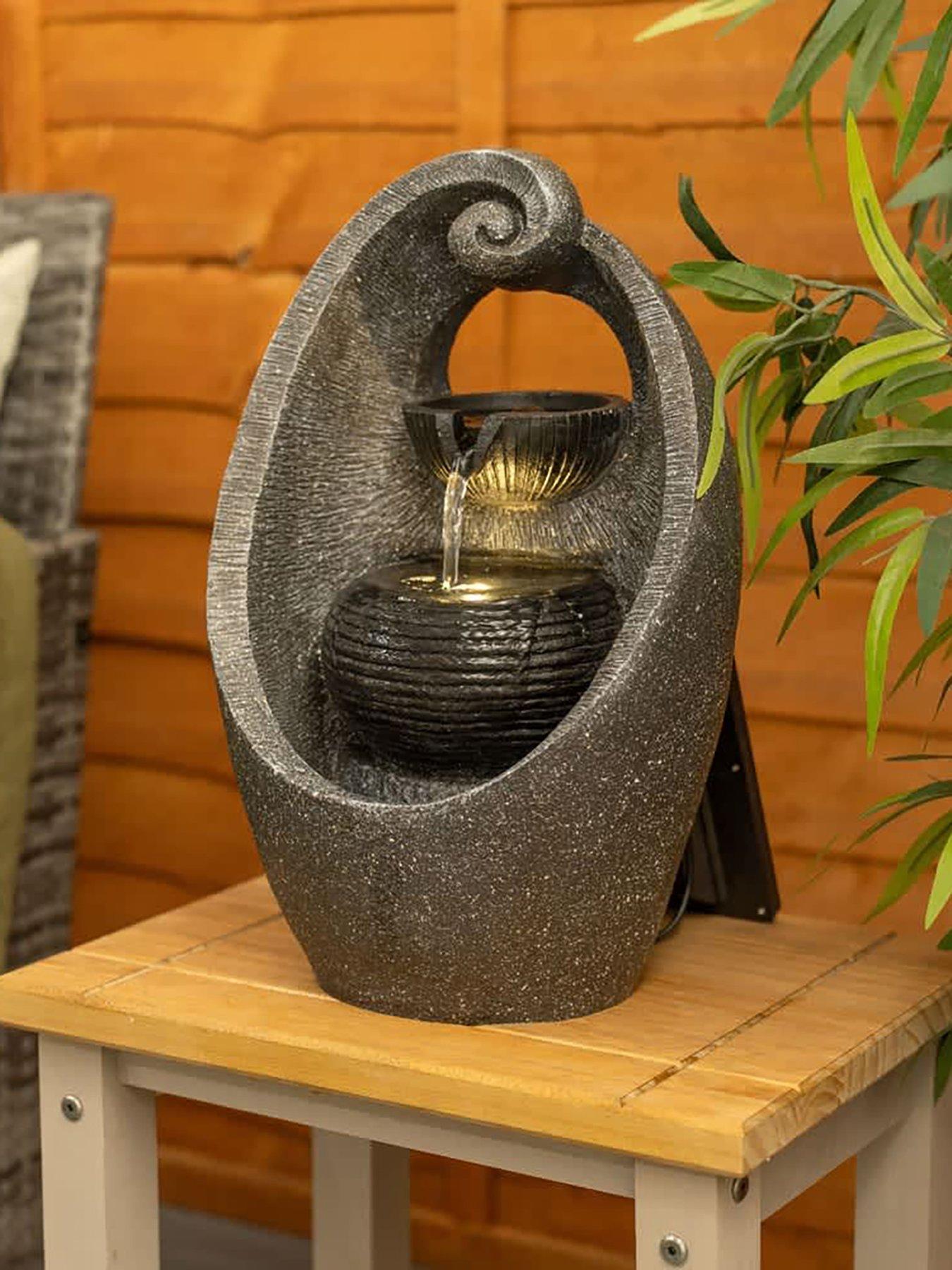 Image 4 of 5 of ValueLights Solar Powered Swirl Water Feature Outdoor Fountain