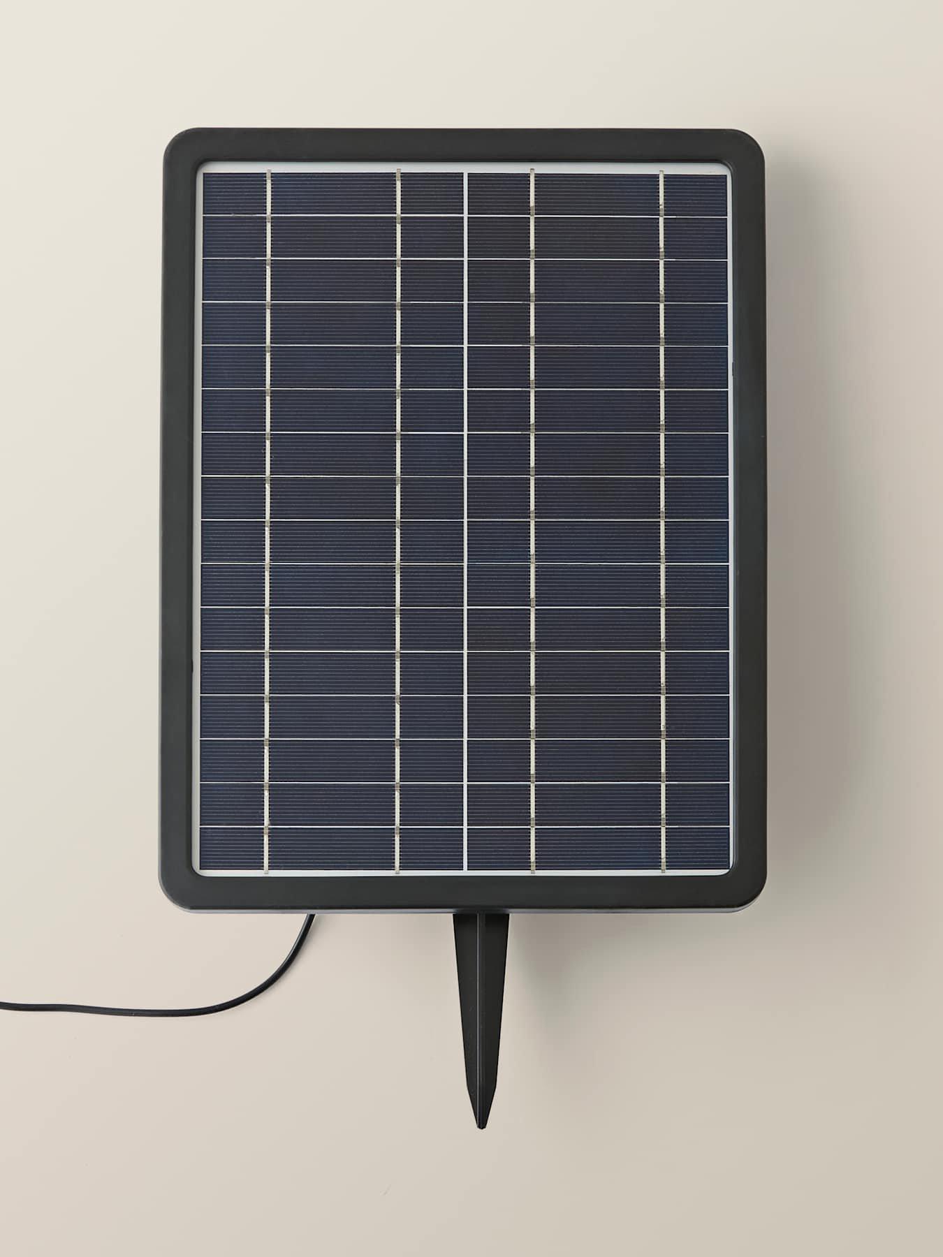 Image 4 of 6 of ValueLights Round Ribbed Natural Solar Powered Outdoor Water Fountain Feature Garden Light