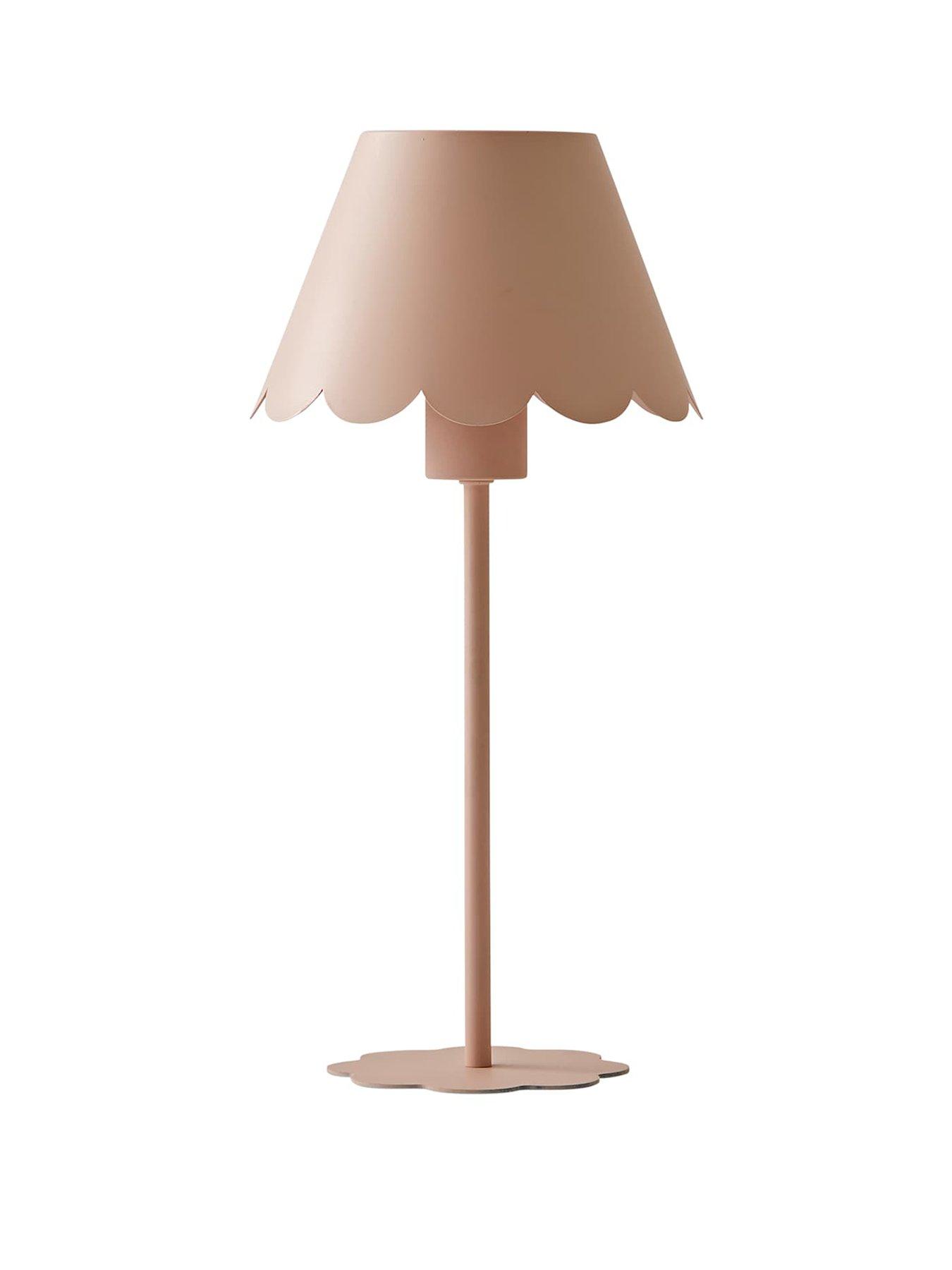 Image 2 of 7 of ValueLights Hattie Pink Scallop Rechargeable Table Lamp