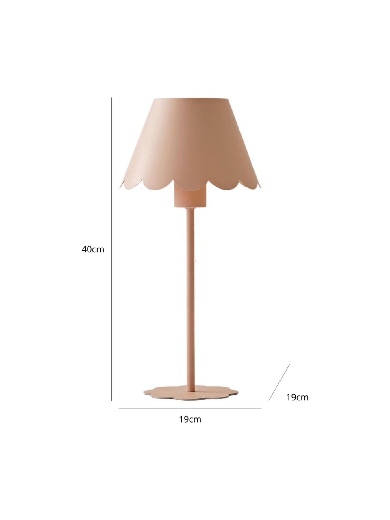 Image 6 of 7 of ValueLights Hattie Pink Scallop Rechargeable Table Lamp