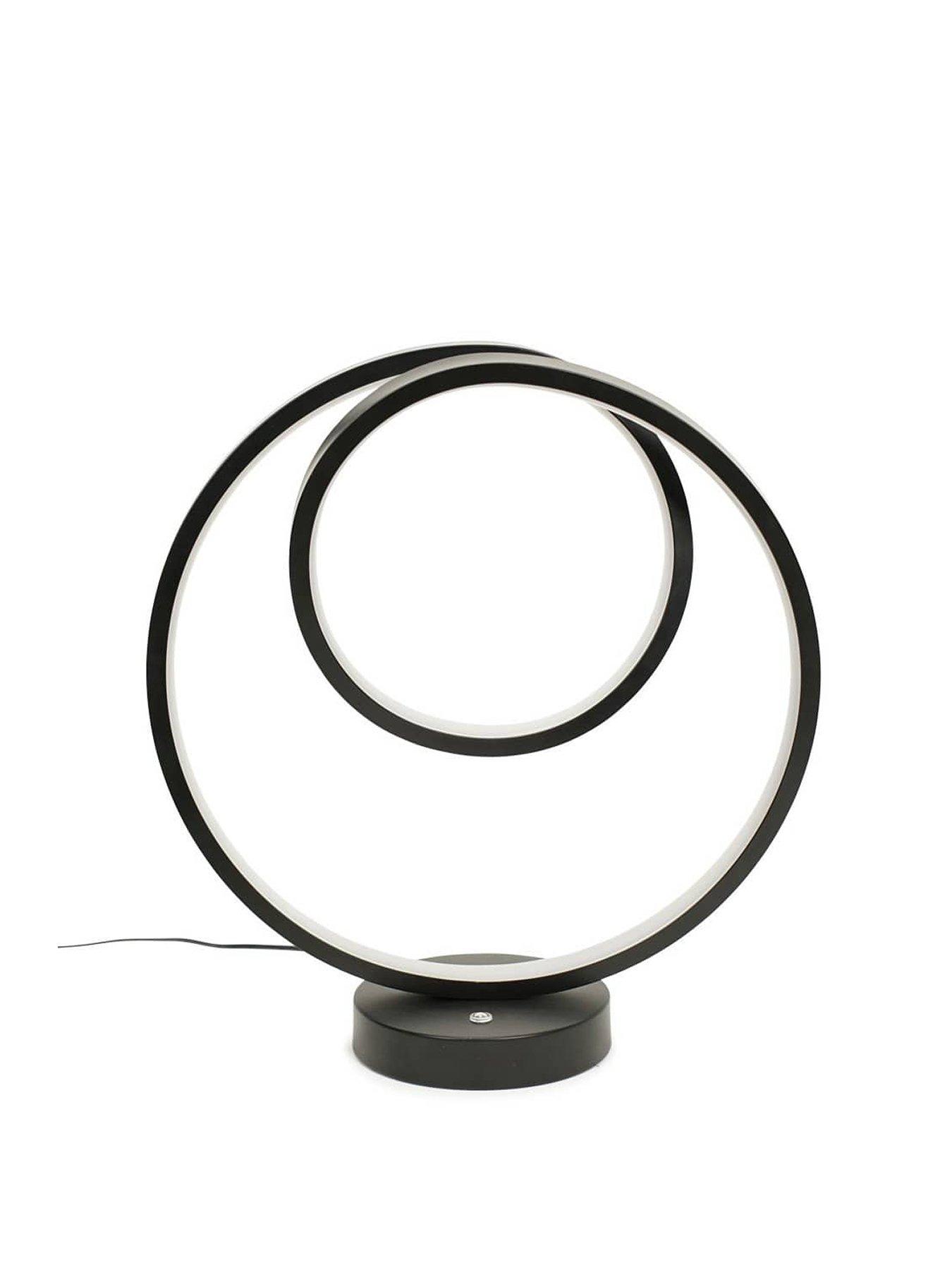 Image 2 of 4 of ValueLights Infinity Matt Black Loop Integrated Led Touch Table Lamp In Warm White