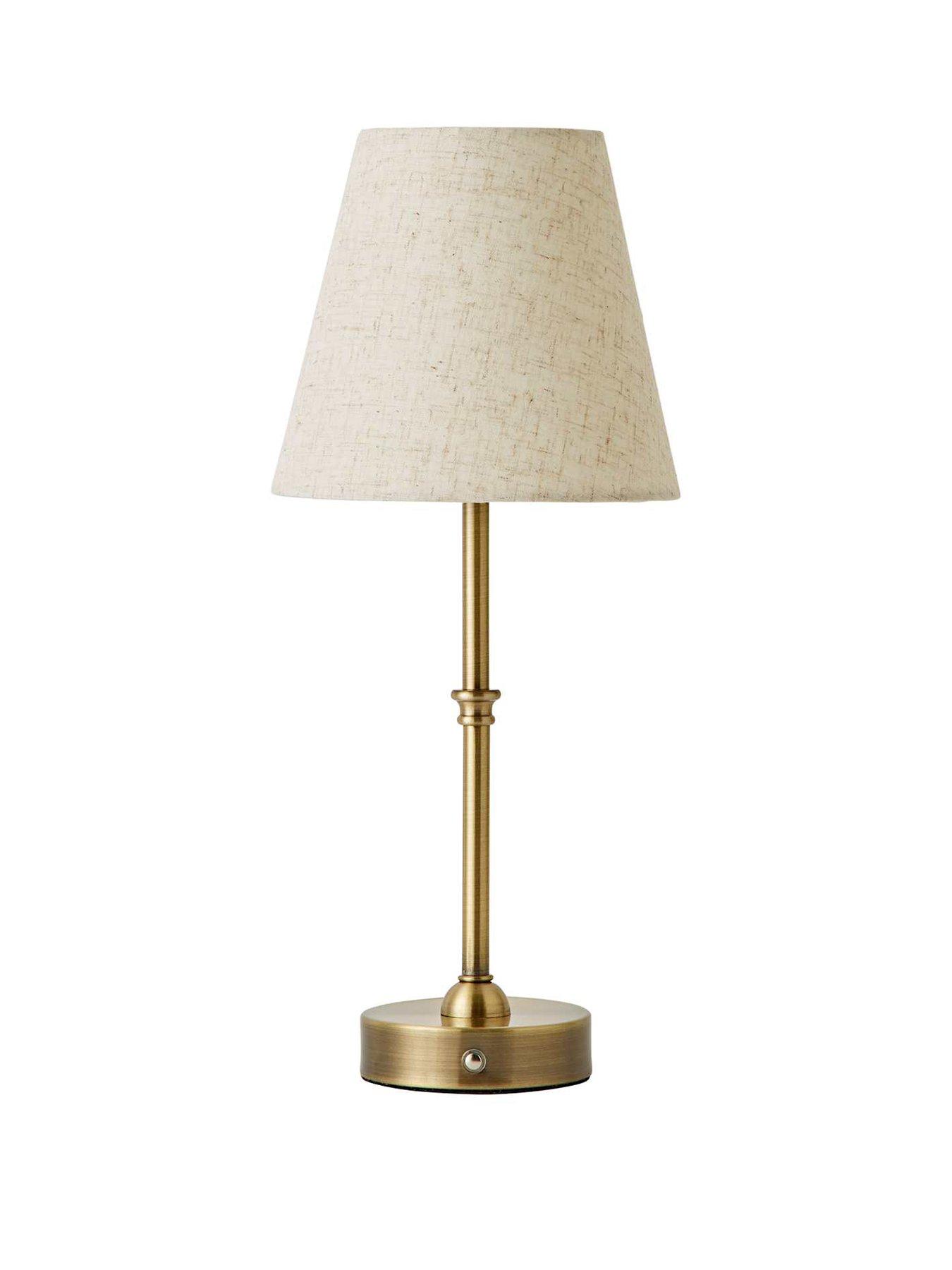 Image 2 of 7 of ValueLights Lowe Traditional Antique Brass Rechargeable Table Lamp