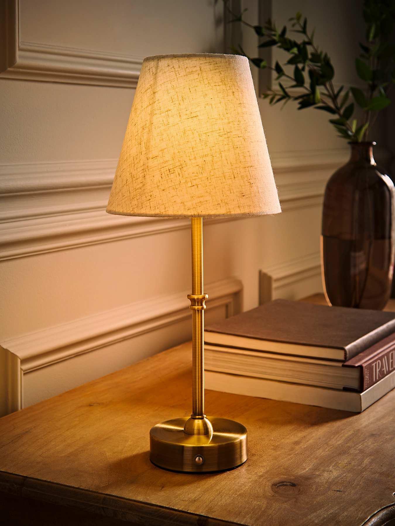 Image 5 of 7 of ValueLights Lowe Traditional Antique Brass Rechargeable Table Lamp